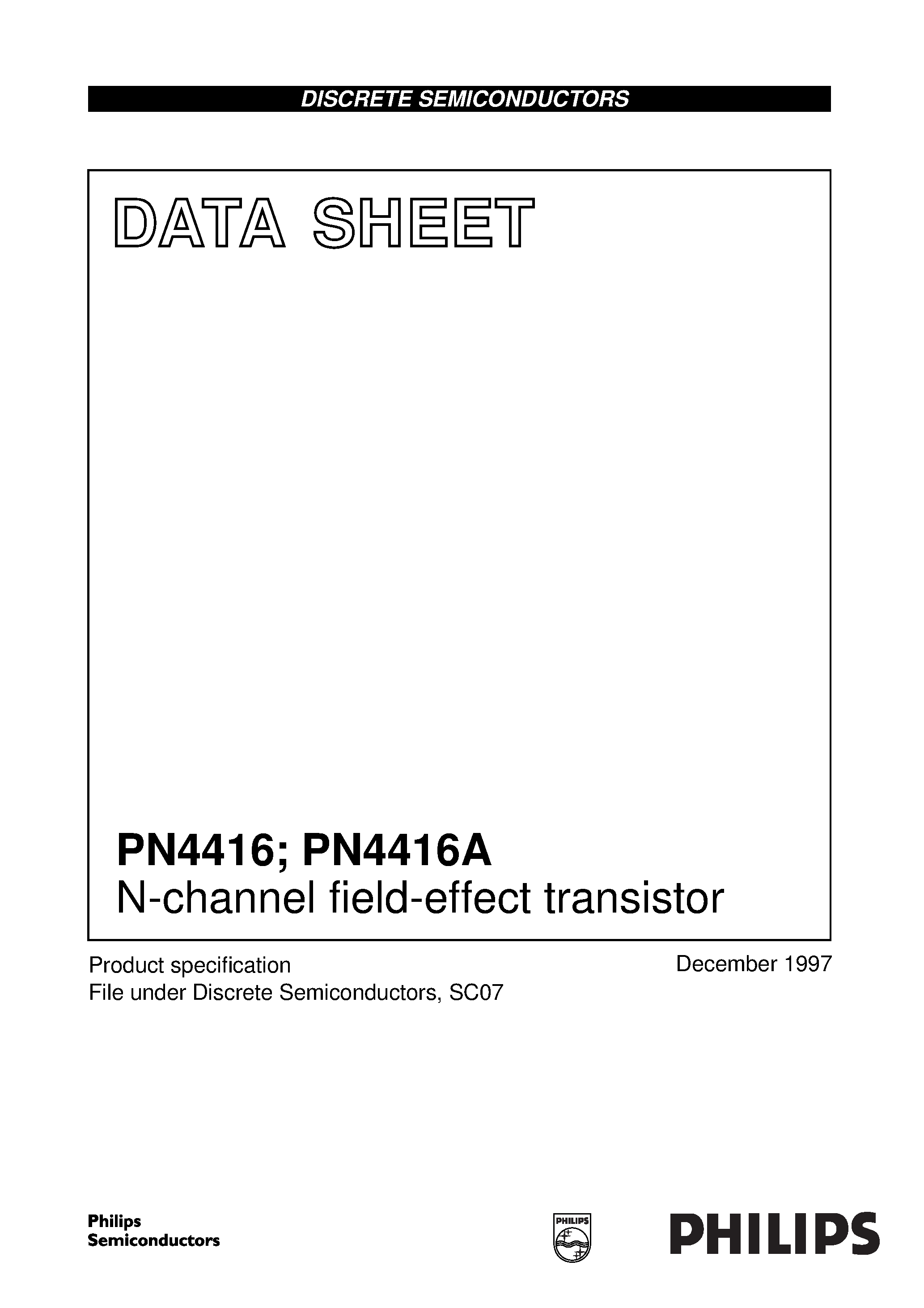 Datasheet PN4416A - N-channel field-effect transistor page 1