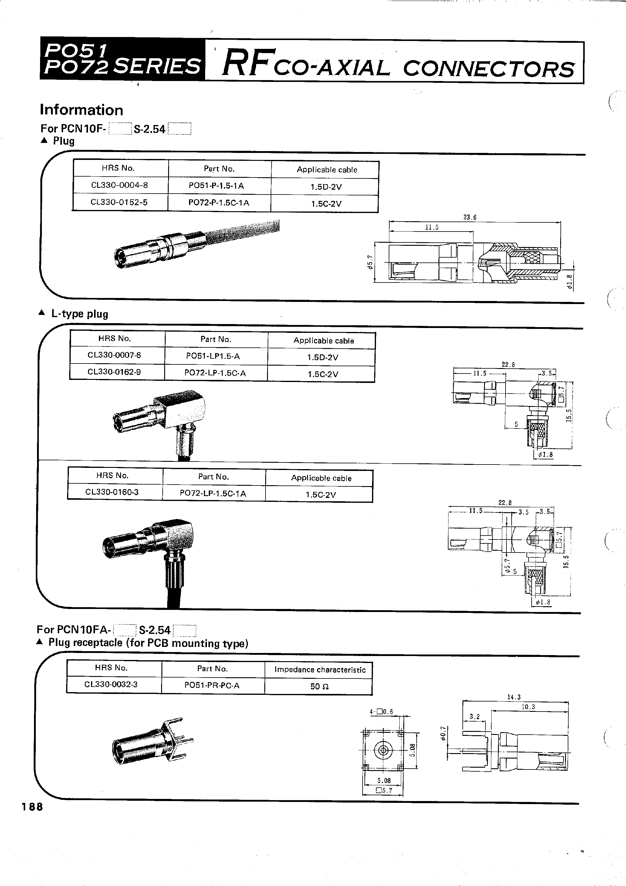 Datasheet PO72-LP-1.5C-1A - RFCO-AXIAL CONNECTORS page 2