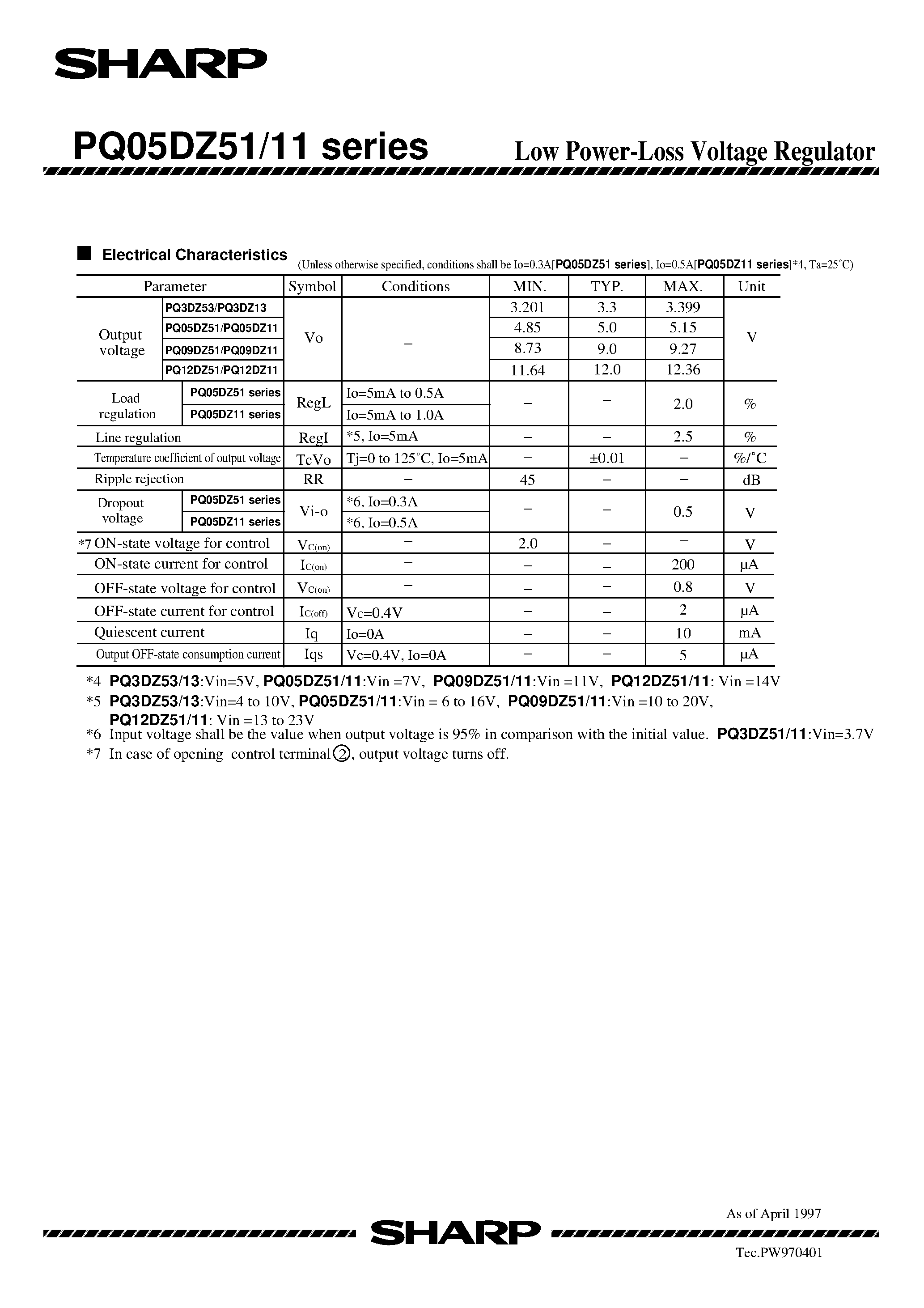Datasheet PQ05DZ11 - 0.5A/1.0A Output / General Purpose / Surface Mount Type Low Power-Loss Voltage Regulator page 2