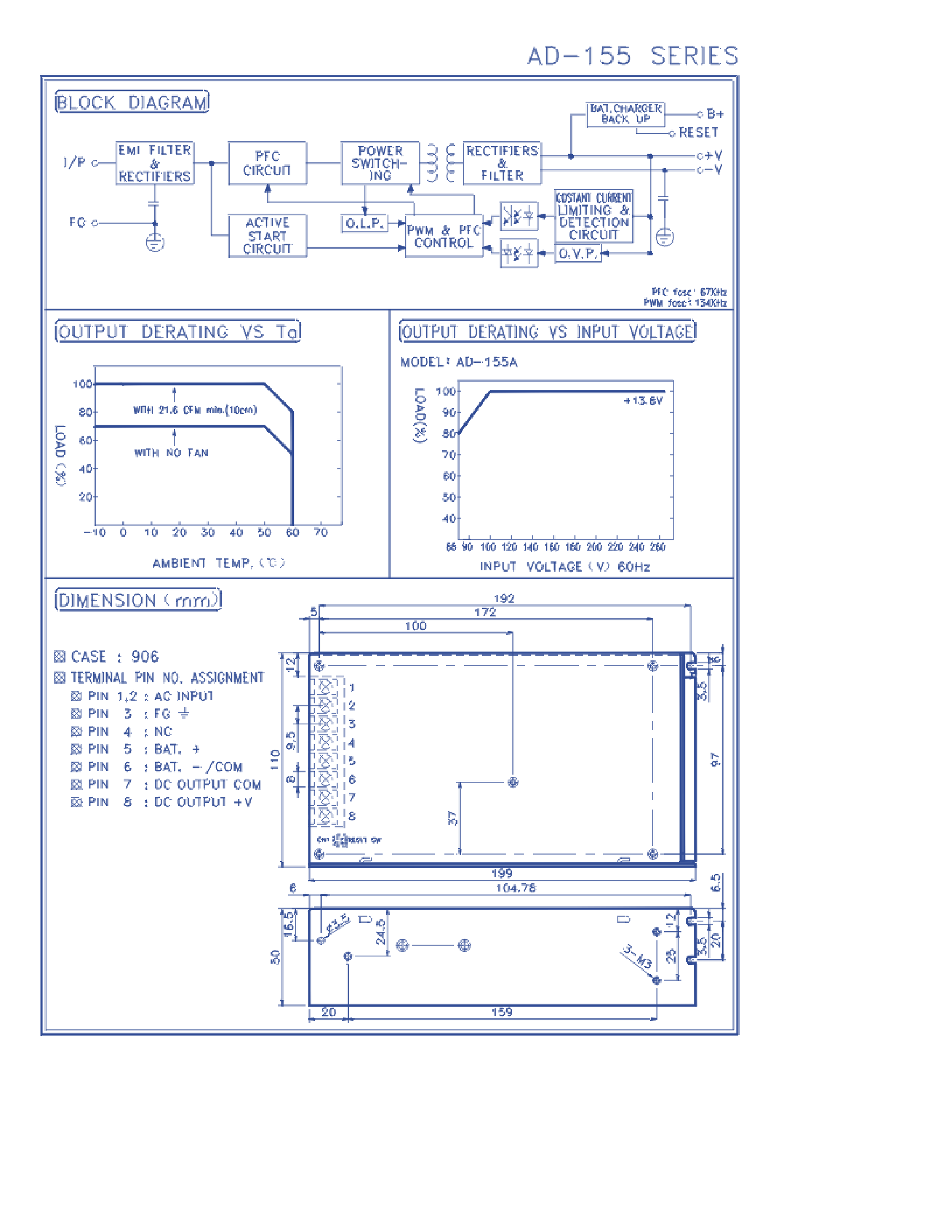 Datasheet PS-AD155 - SWITCHING POWER SUPPLY page 2