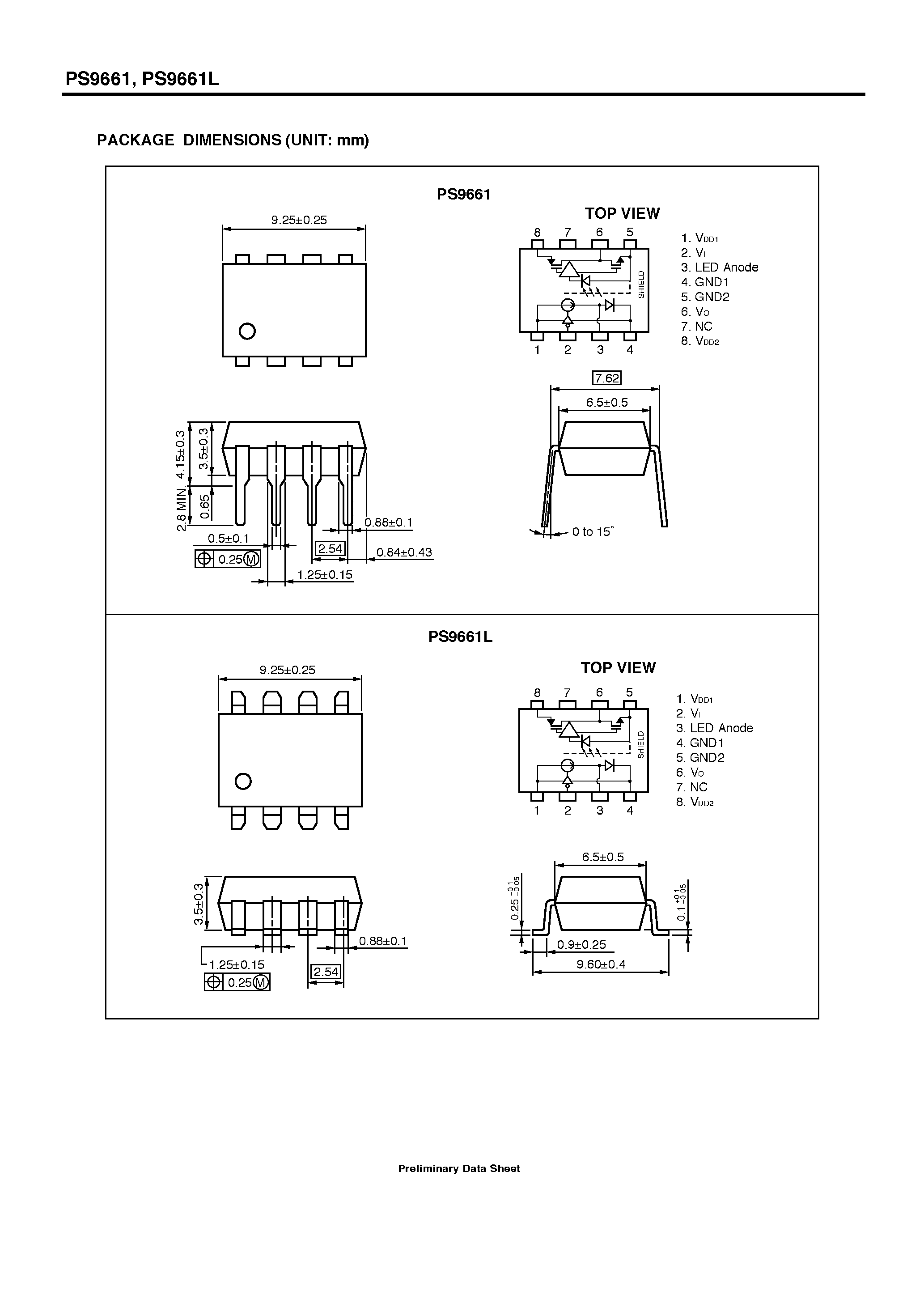 Даташит PS9661 - NECs HIGH NOISE REDUCTION 25 Mbps CMOS OUTPUT TYPE 8-PIN DIP OPTOCOUPLER страница 2