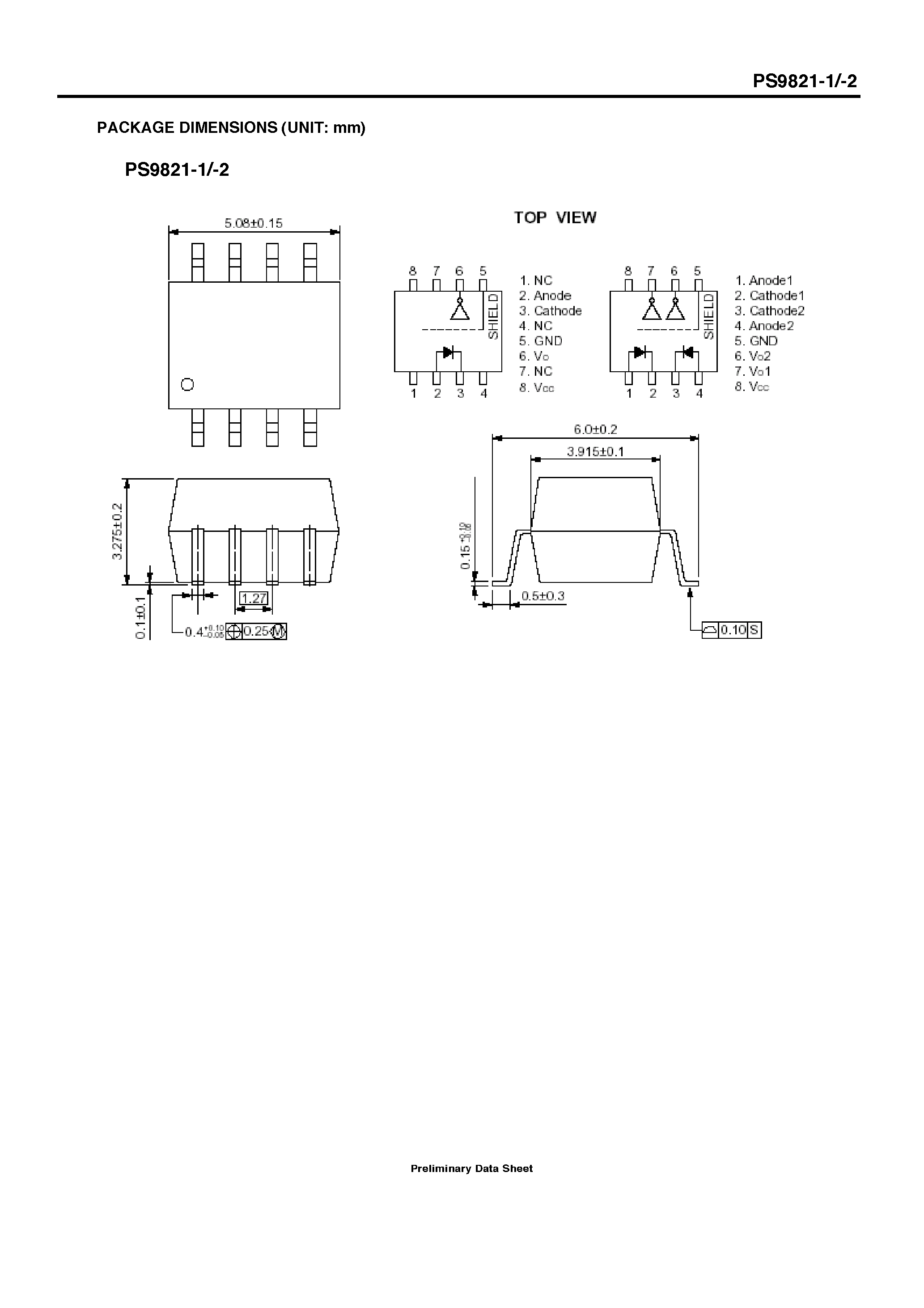 Datasheet PS9821 - HIGH CMR / 10 Mbps 3.3V OPEN COLLECTOR OUTPUT TYPE SO8 OPTOCOUPLER page 2