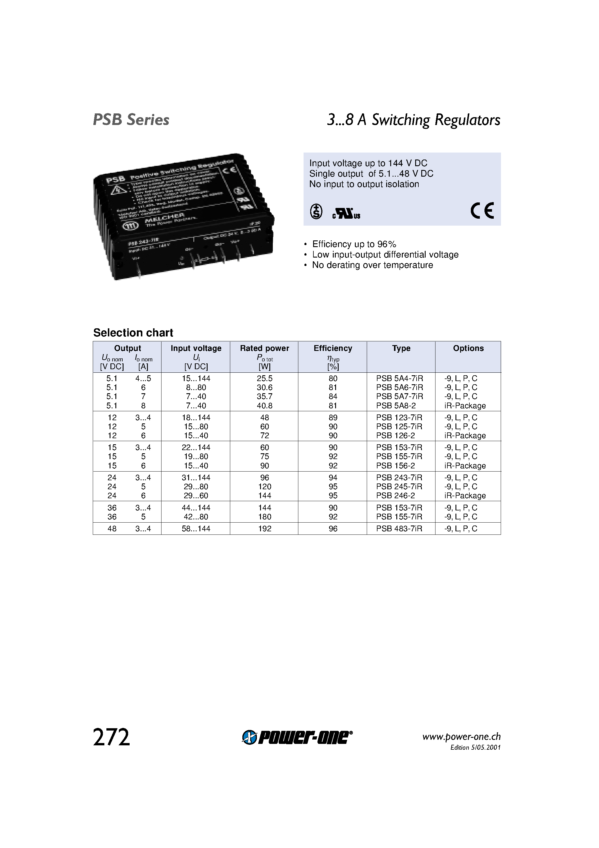 Datasheet PSB123-7iR - 3...8 A Switching Regulators page 1