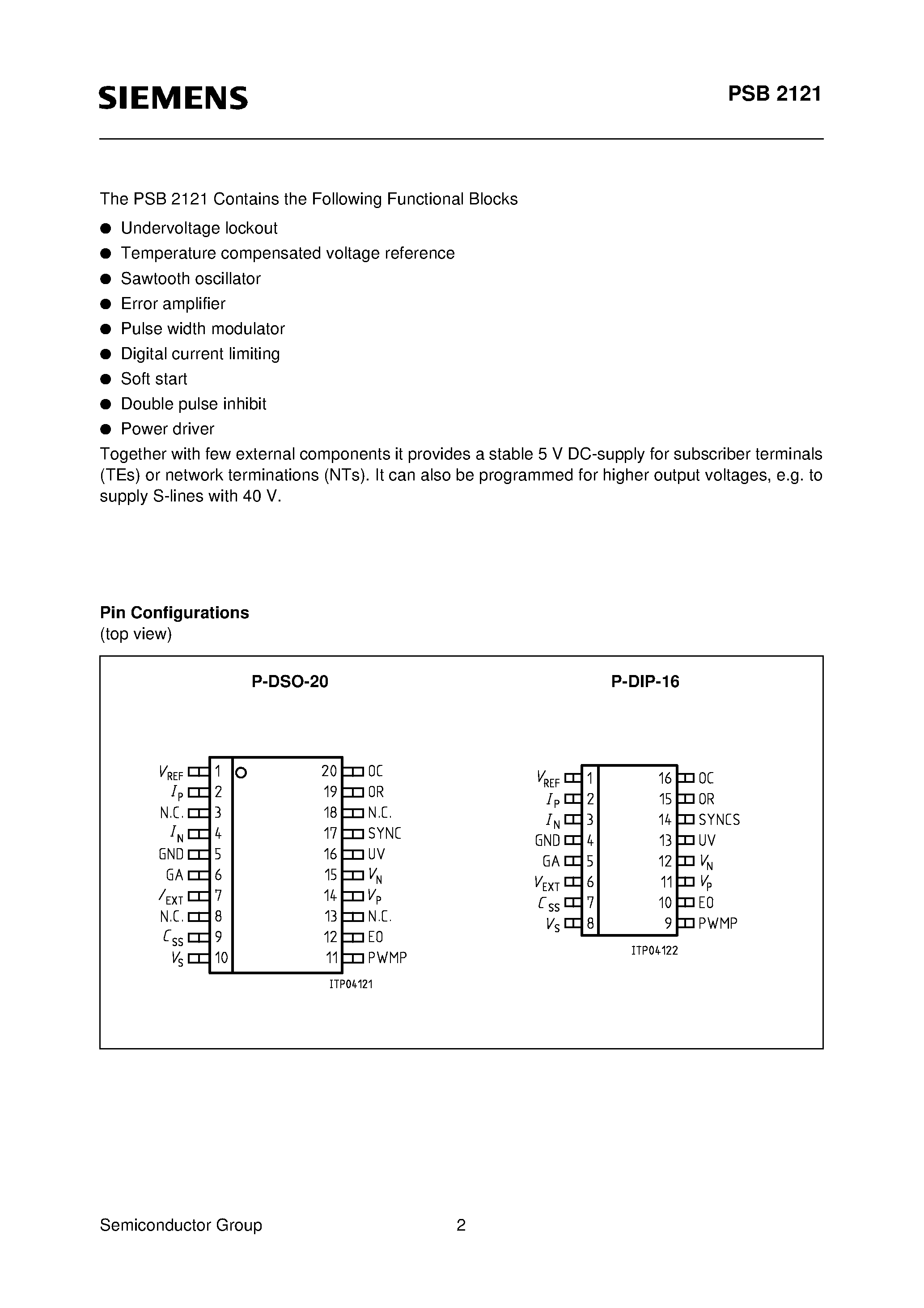 Datasheet PSB2121-T - General-Purpose Power Controller page 2