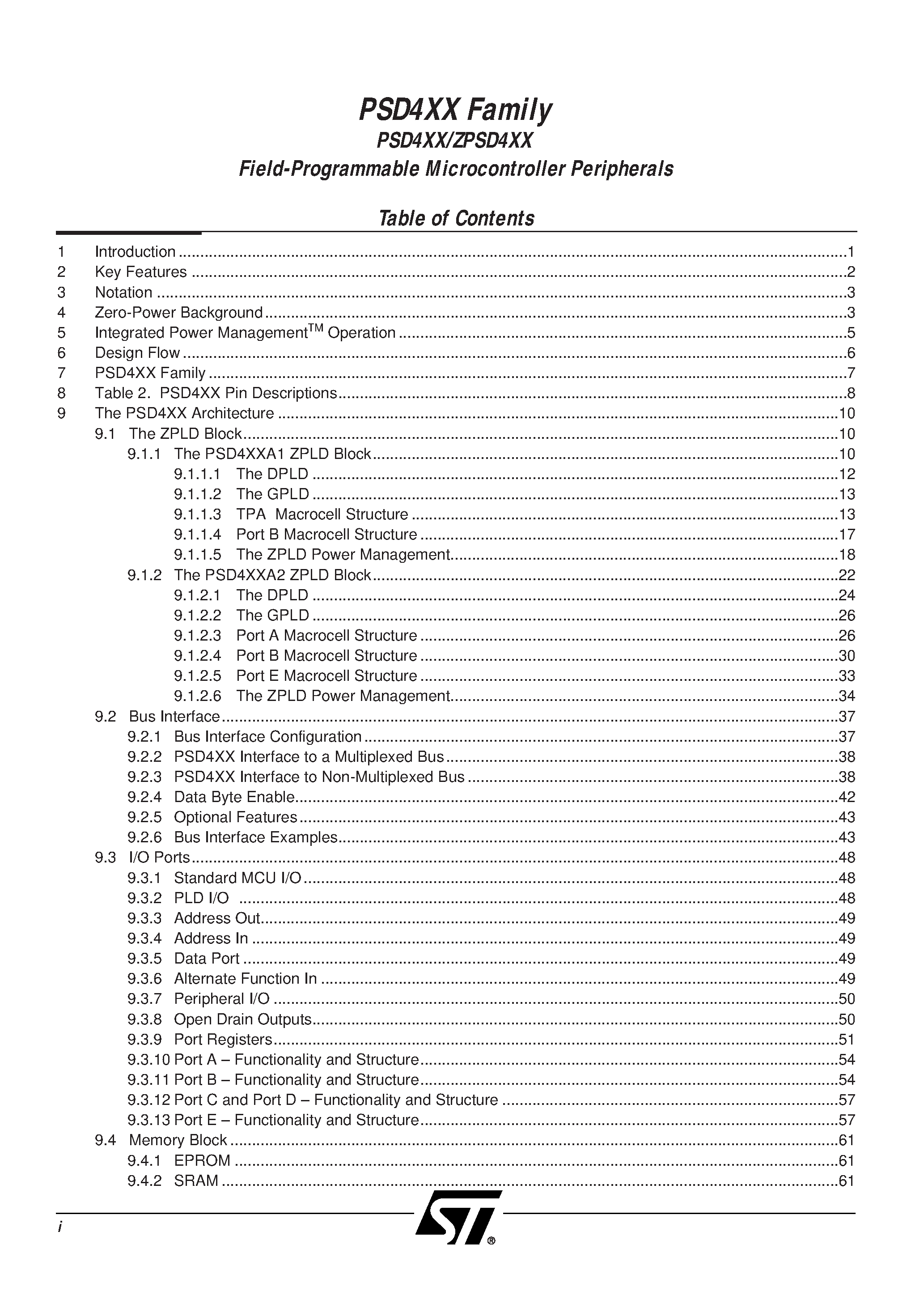 Datasheet PSD402A2-C-15L - Low Cost Field Programmable Microcontroller Peripherals page 2