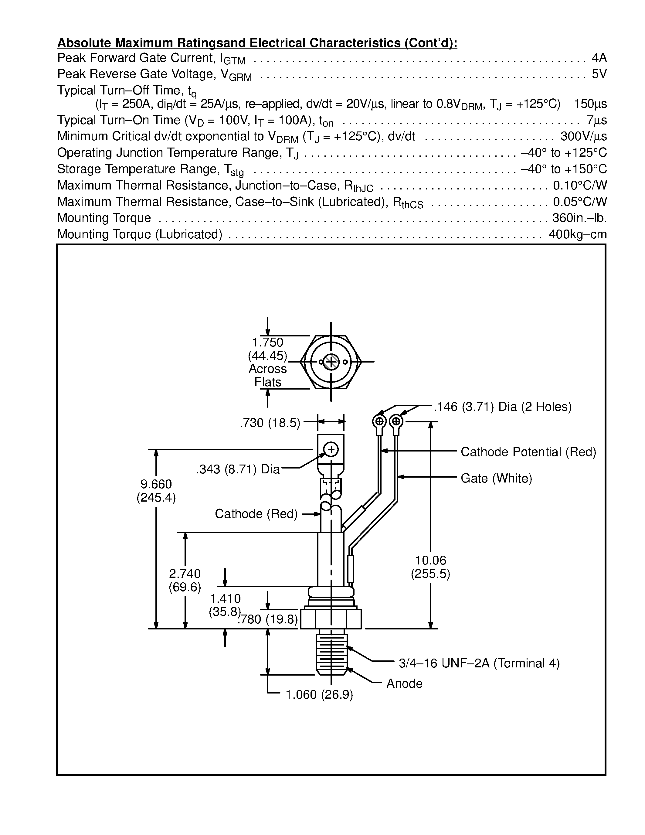 Даташит NTE5593 - Silicon Controlled Rectifier for Phase Control Applications страница 2