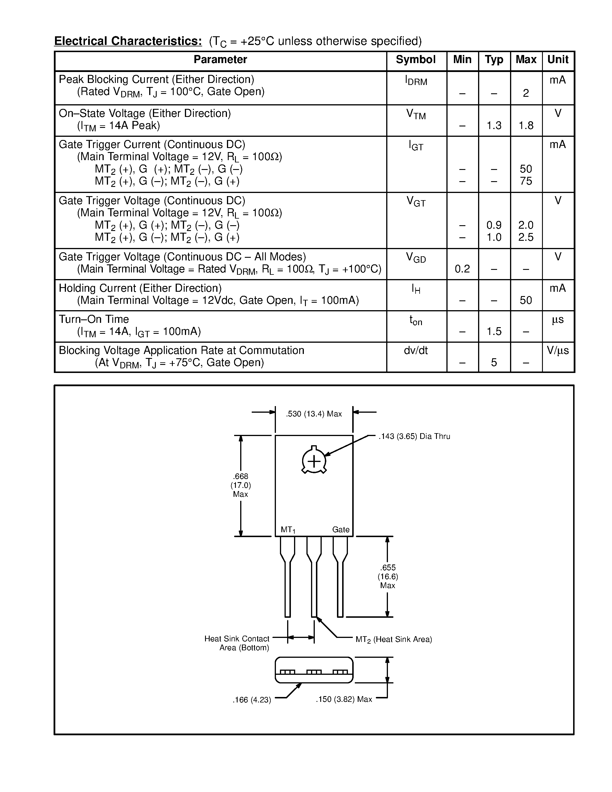 Datasheet NTE5611 - TRIAC - 10 Amp page 2