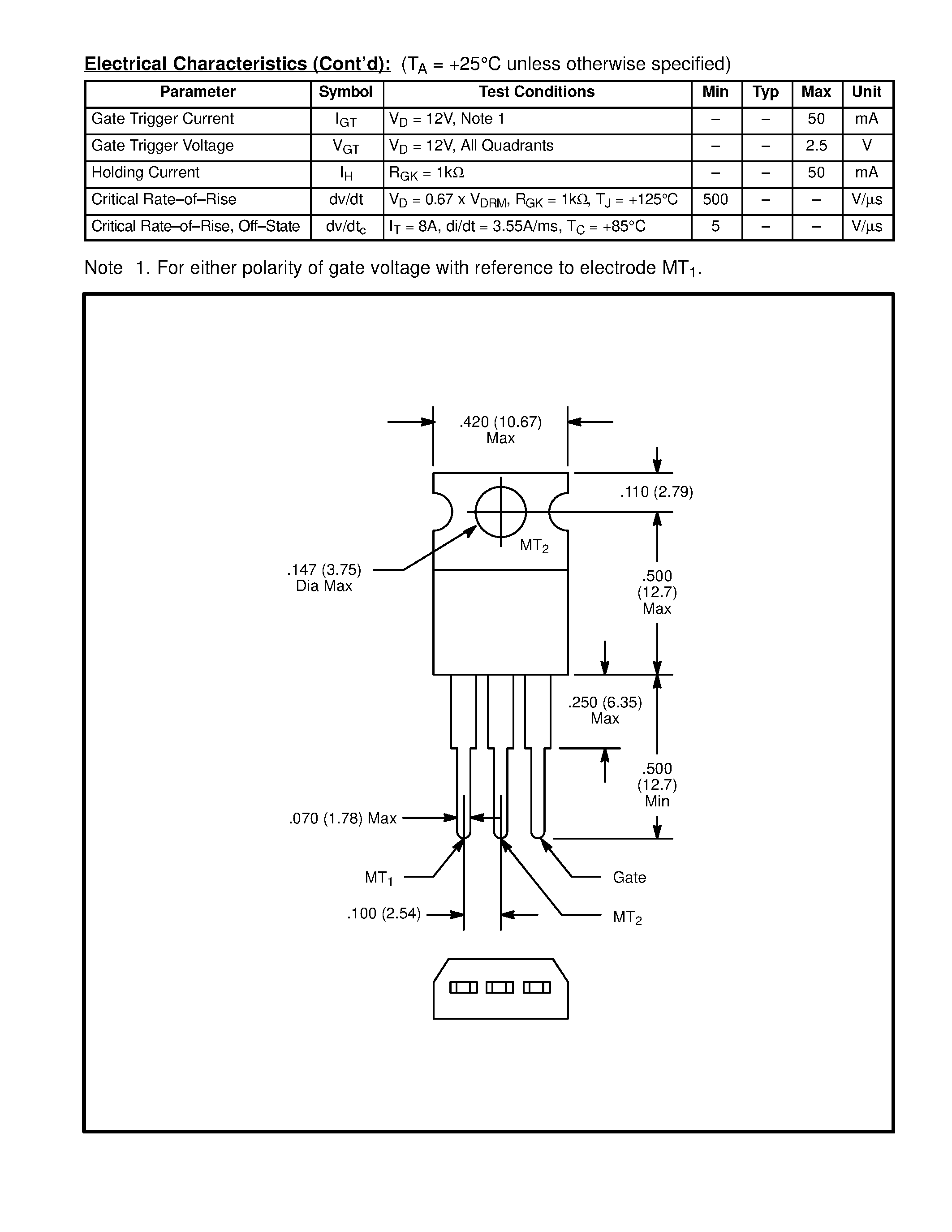 Datasheet NTE5637 - TRIAC - 10 Amp page 2