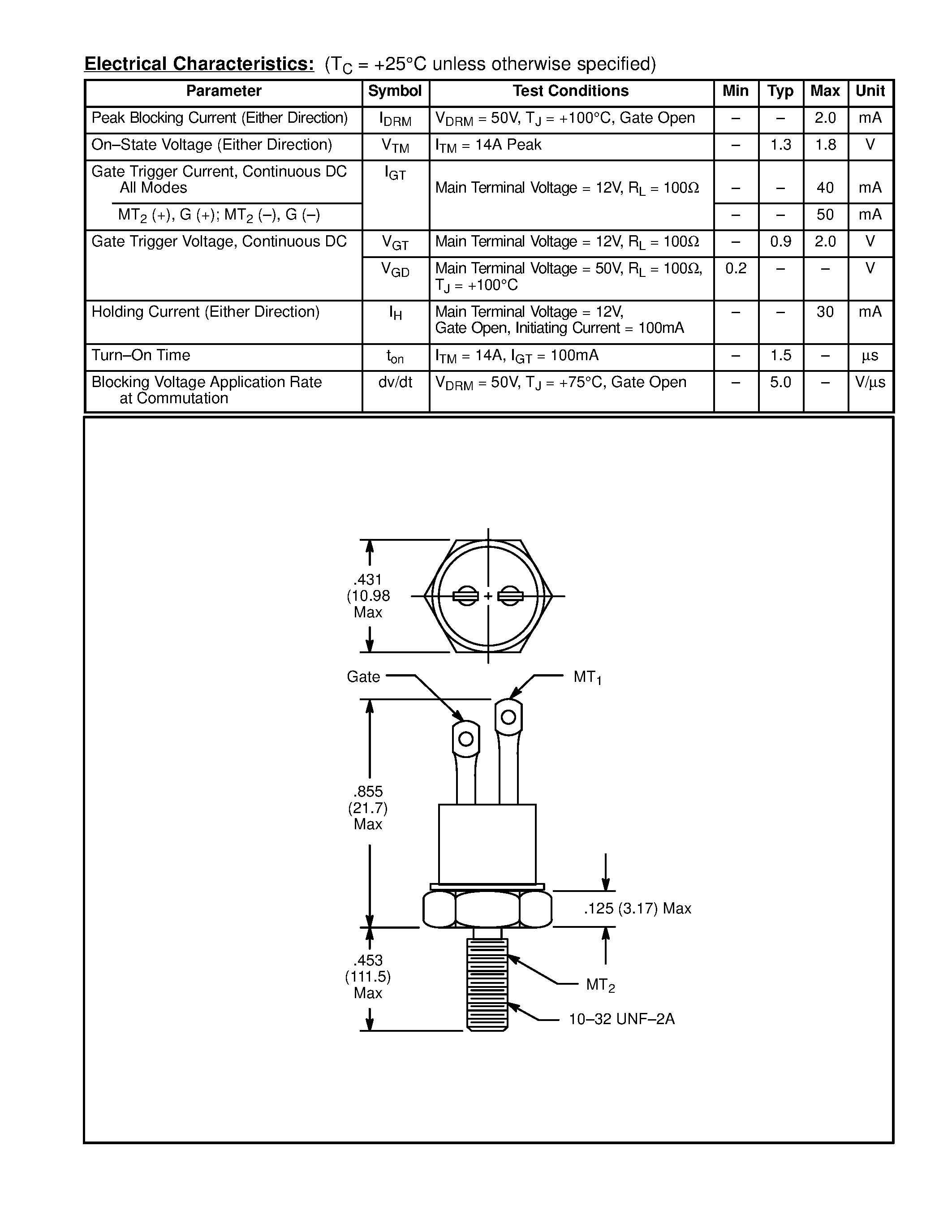 Datasheet NTE5661 - TRIAC / 10 Amp page 2