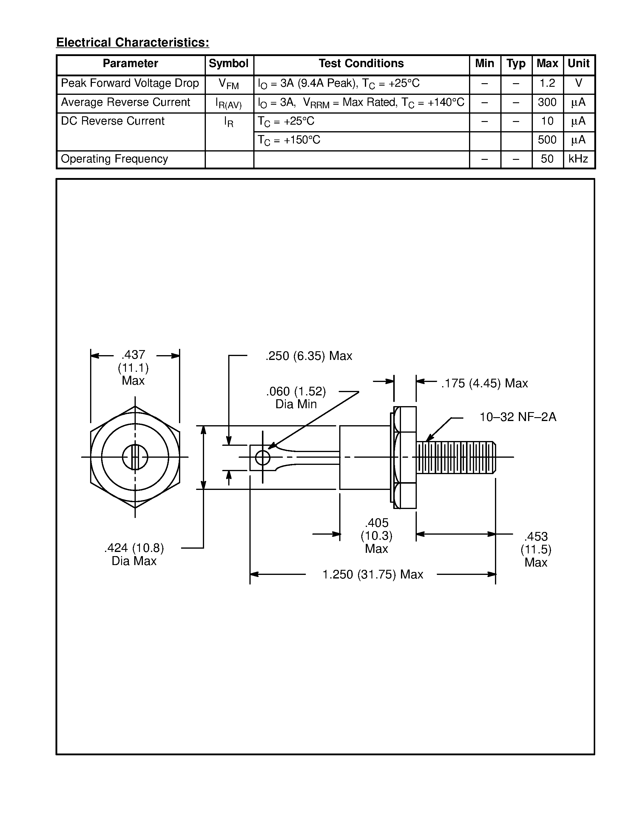 Datasheet NTE5830 page 2 Datasheet NTE5830 - Stud Mount Standard Recovery Silicon Rectifiers / 3 Amp page 2