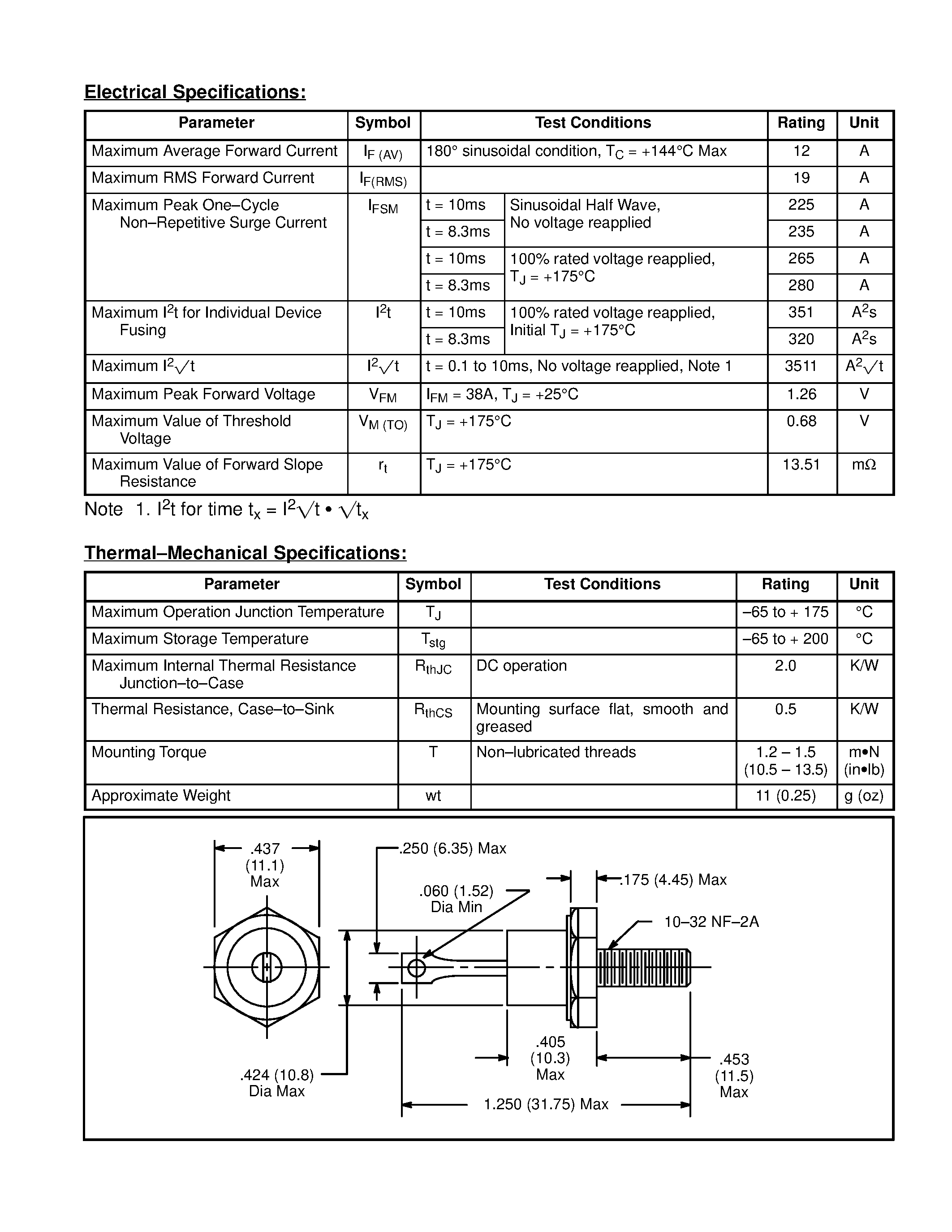 Даташит NTE5891 - Silicon Power Rectifier Diode / 12 Amp страница 2