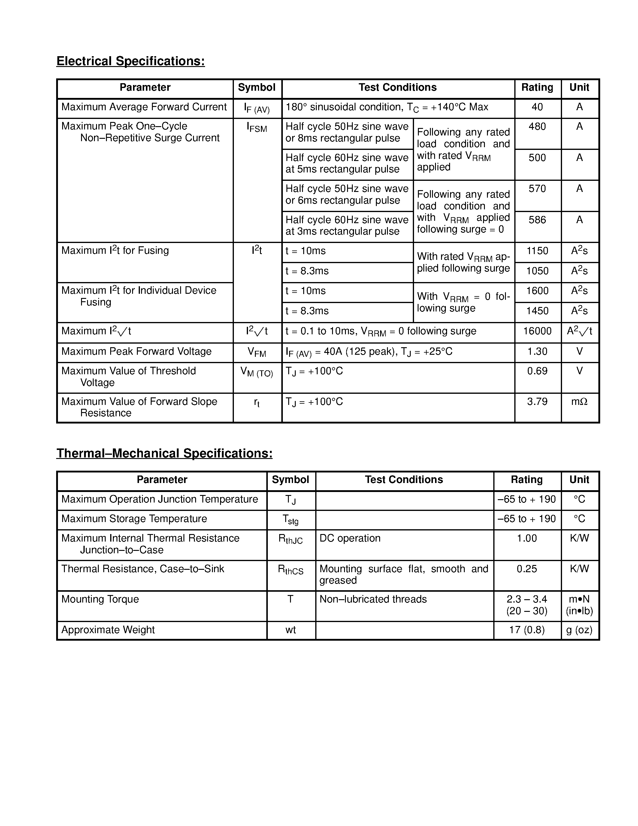 Даташит NTE5907 - Silicon Power Rectifier Diode / 40 Amp страница 2