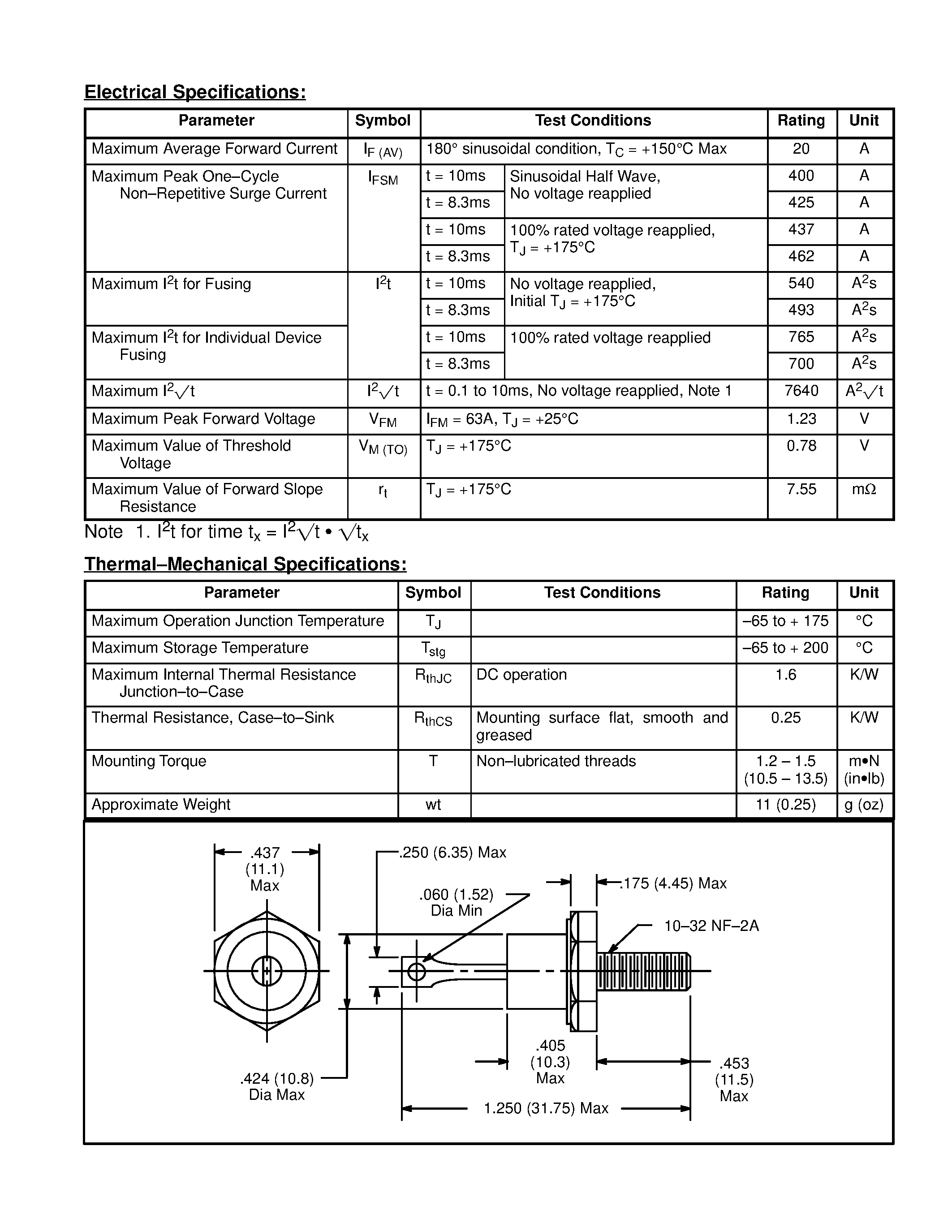 Даташит NTE5912 - Silicon Power Rectifier Diode / 20 Amp страница 2