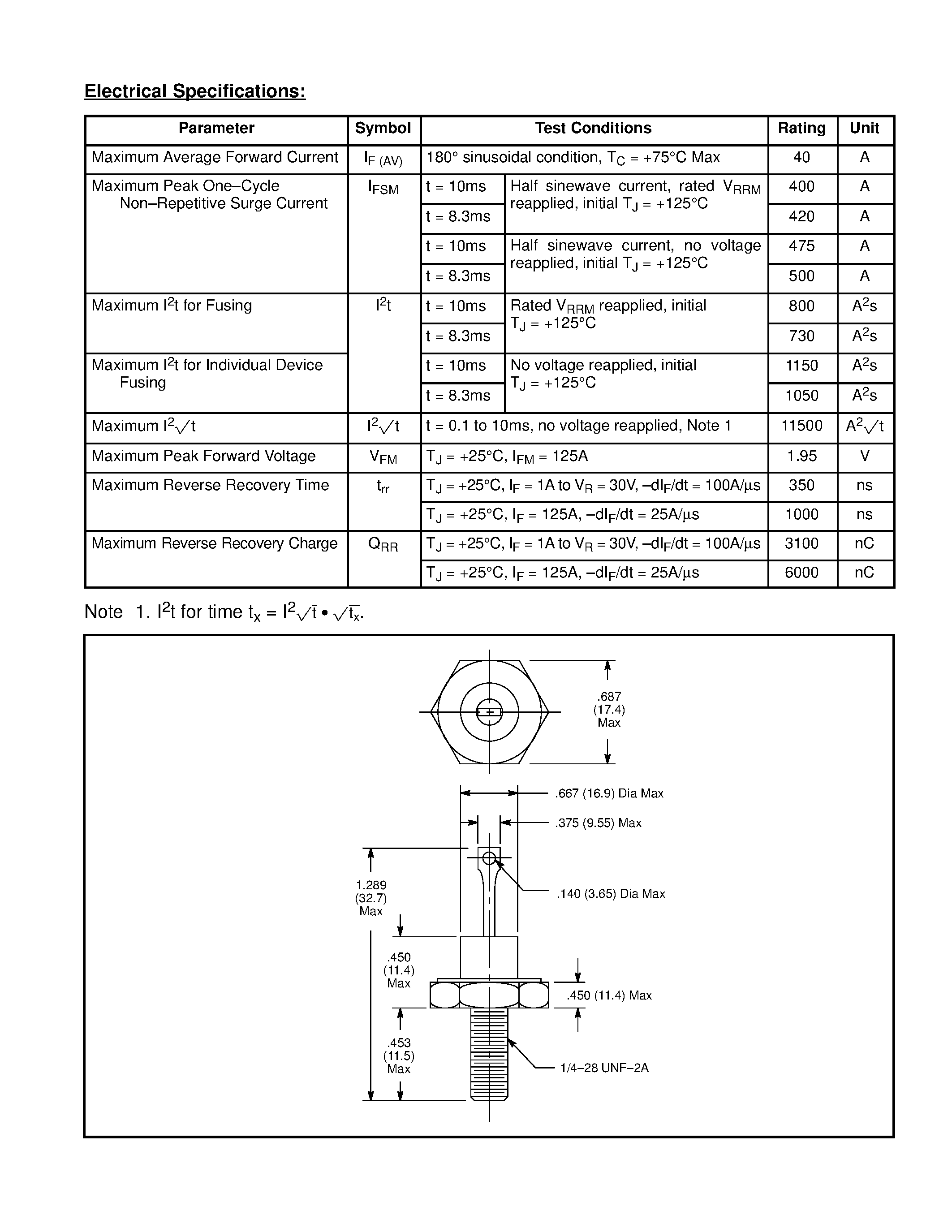 Даташит NTE6033 - Silicon Power Rectifier Diode / 40 Amp страница 2