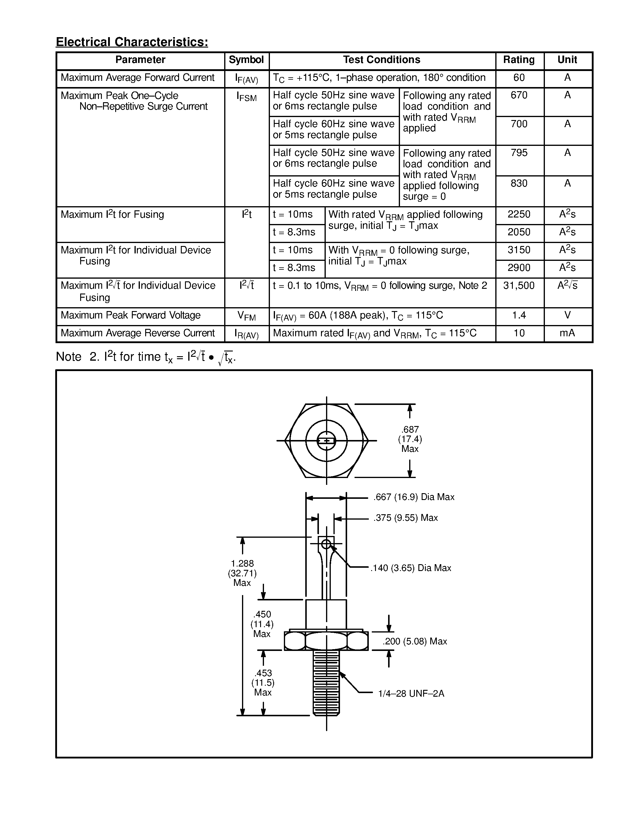 Даташит NTE6045 - Industrial Silicon Rectifier / 60A страница 2
