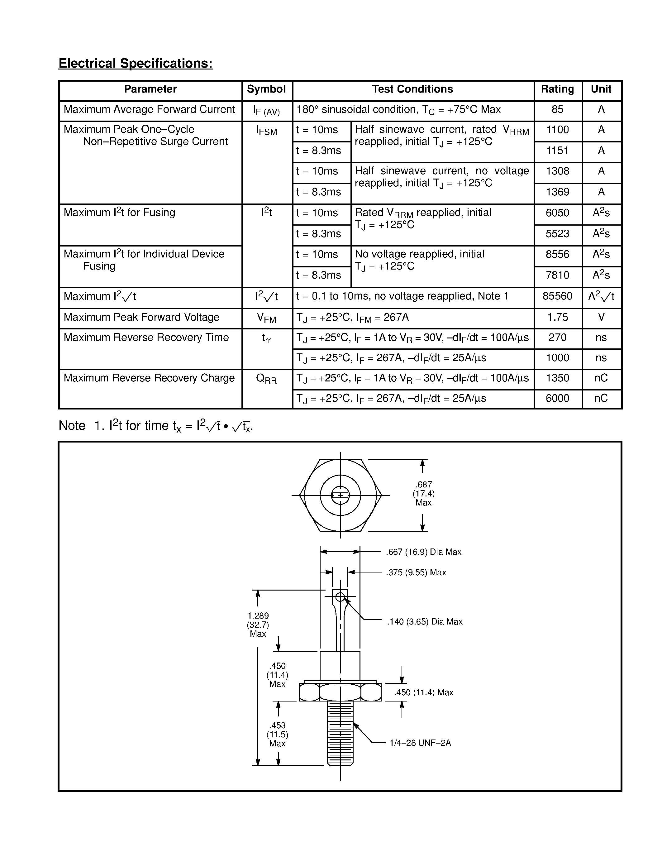 Даташит NTE6046 - Silicon Power Rectifier Diode / 85 Amp страница 2