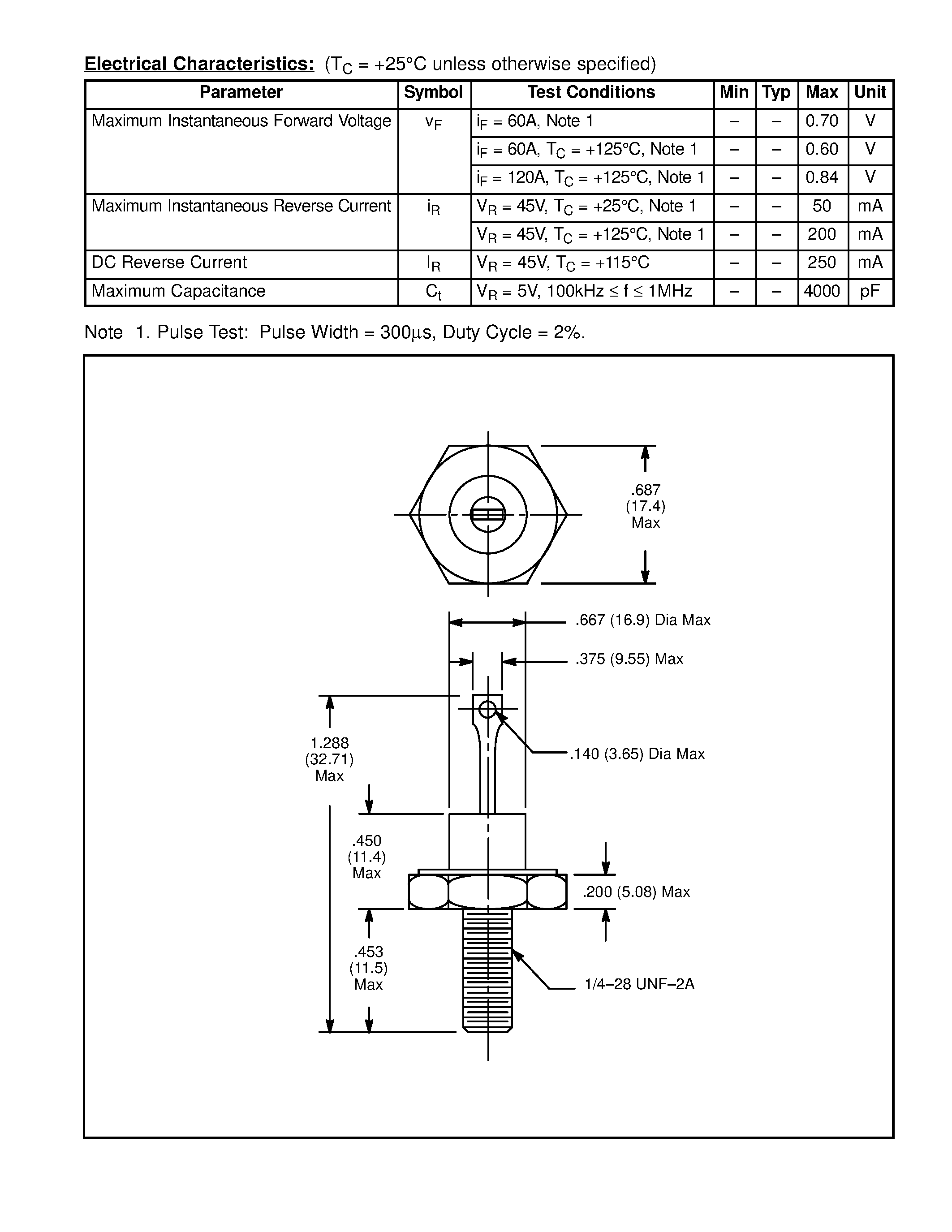 Даташит NTE6094 - Silicon Rectifier Schottky Barrier страница 2