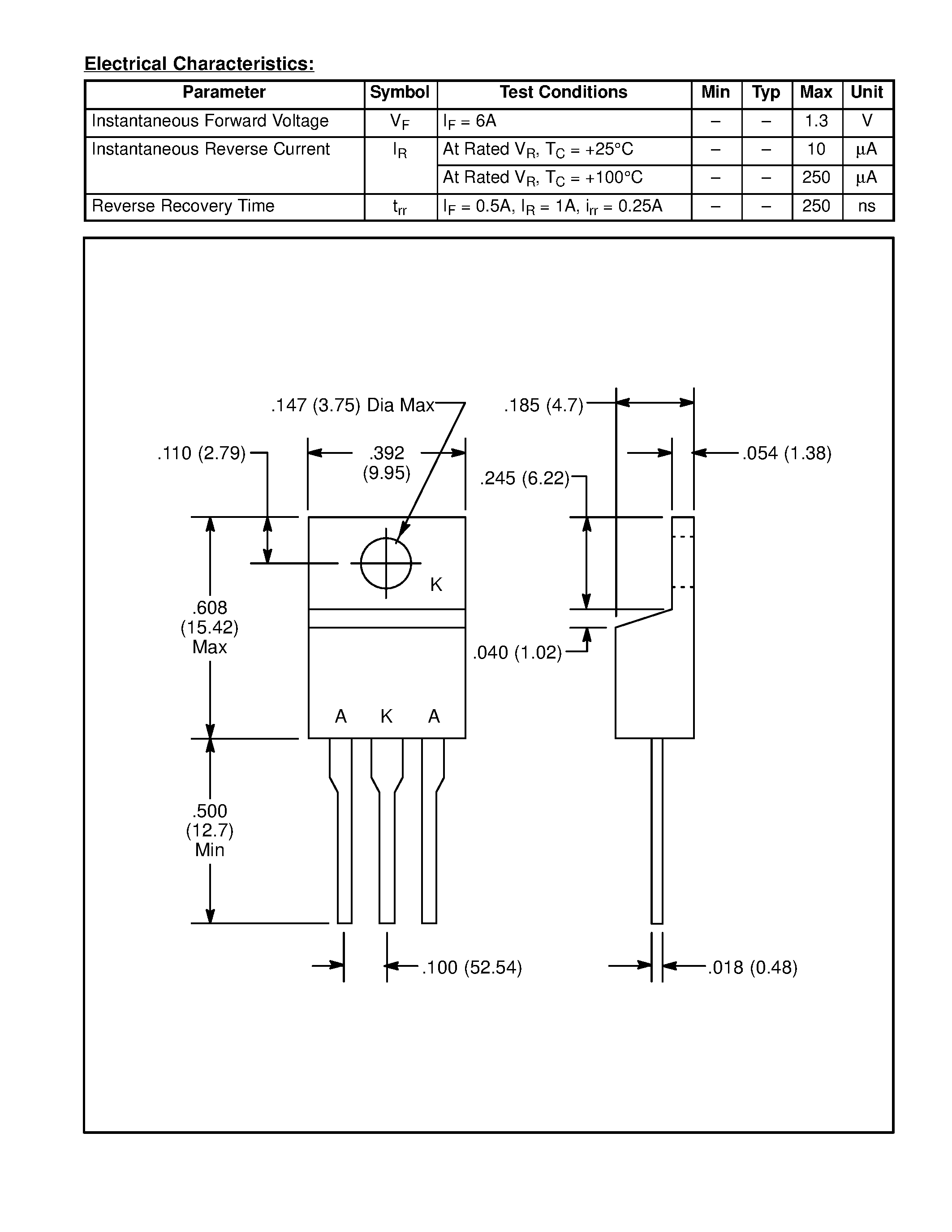 Даташит NTE627 - Silicon Rectifier Fast Recovery / Dual / Center Tap страница 2