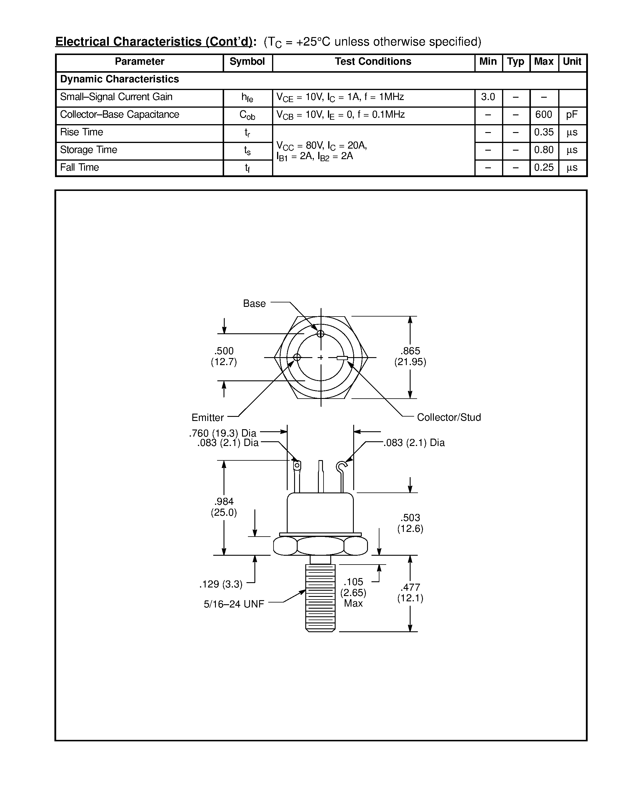 Datasheet NTE70 page 2 Datasheet NTE70 - Silicon NPN Transistor High Voltage Power Amp / Switch page 2
