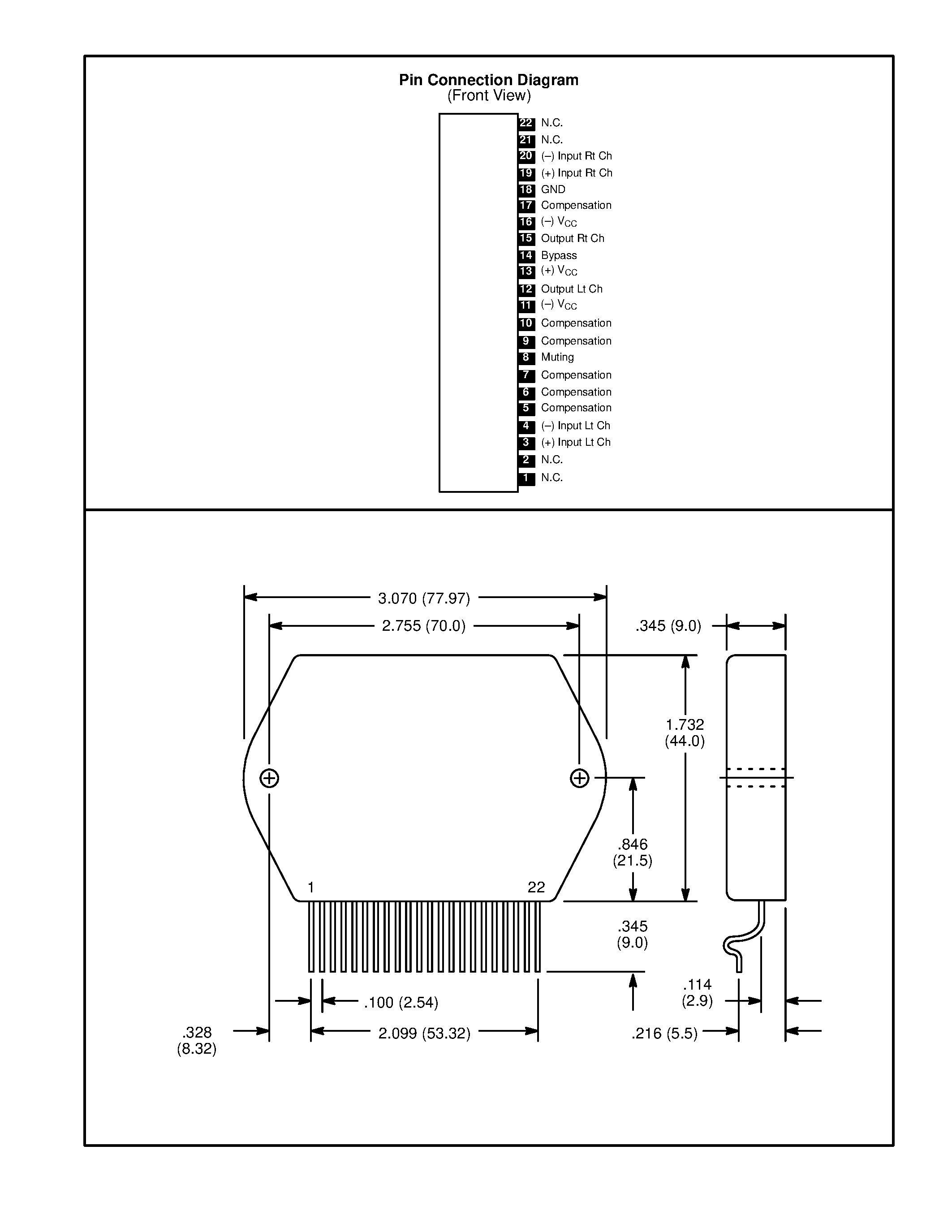 Datasheet NTE7029 - Integrated Circuit Module - AF Power Amp / 2-Channel / 100W Min page 2