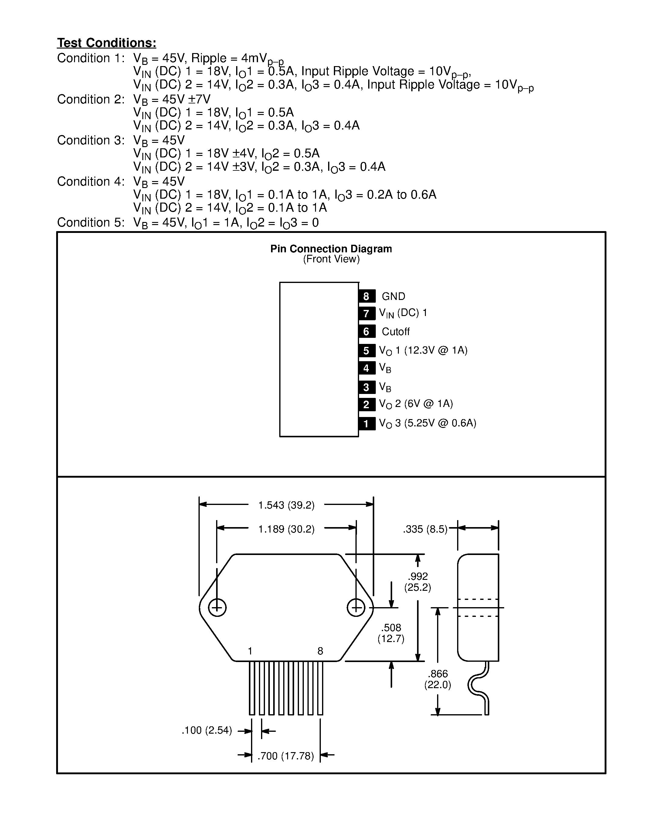Datasheet NTE7035 page 2 Datasheet NTE7035 - Integrated Circuit Module / 3 Output Positive Voltage Regulator for VCR page 2