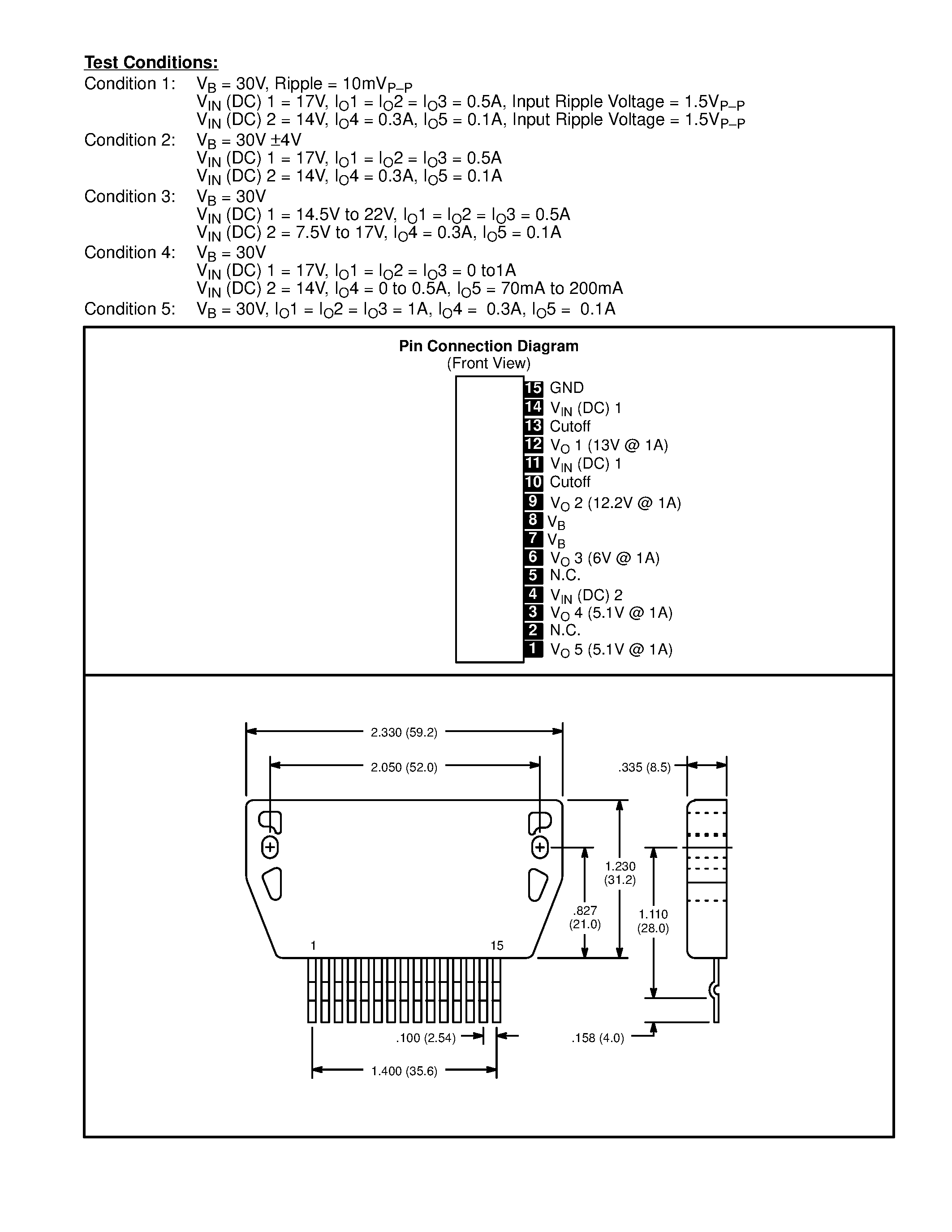 Datasheet NTE7038 - Integrated Circuit Module / 5 Output Positive Voltage Regulator for VCR page 2