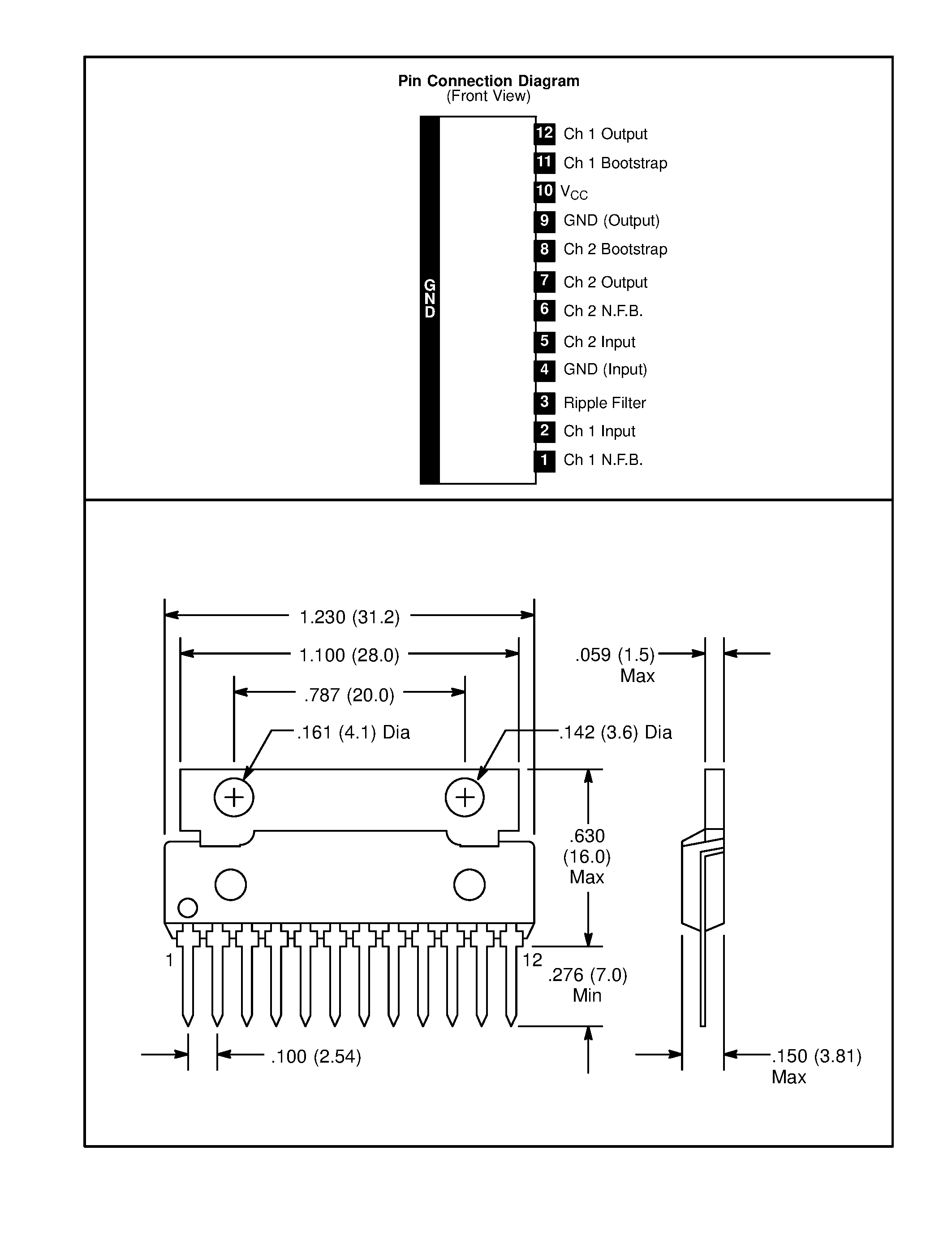 Datasheet NTE7061 - Integrated Circuit Dual 5.3W Audio Power Amplifier Circuit page 2