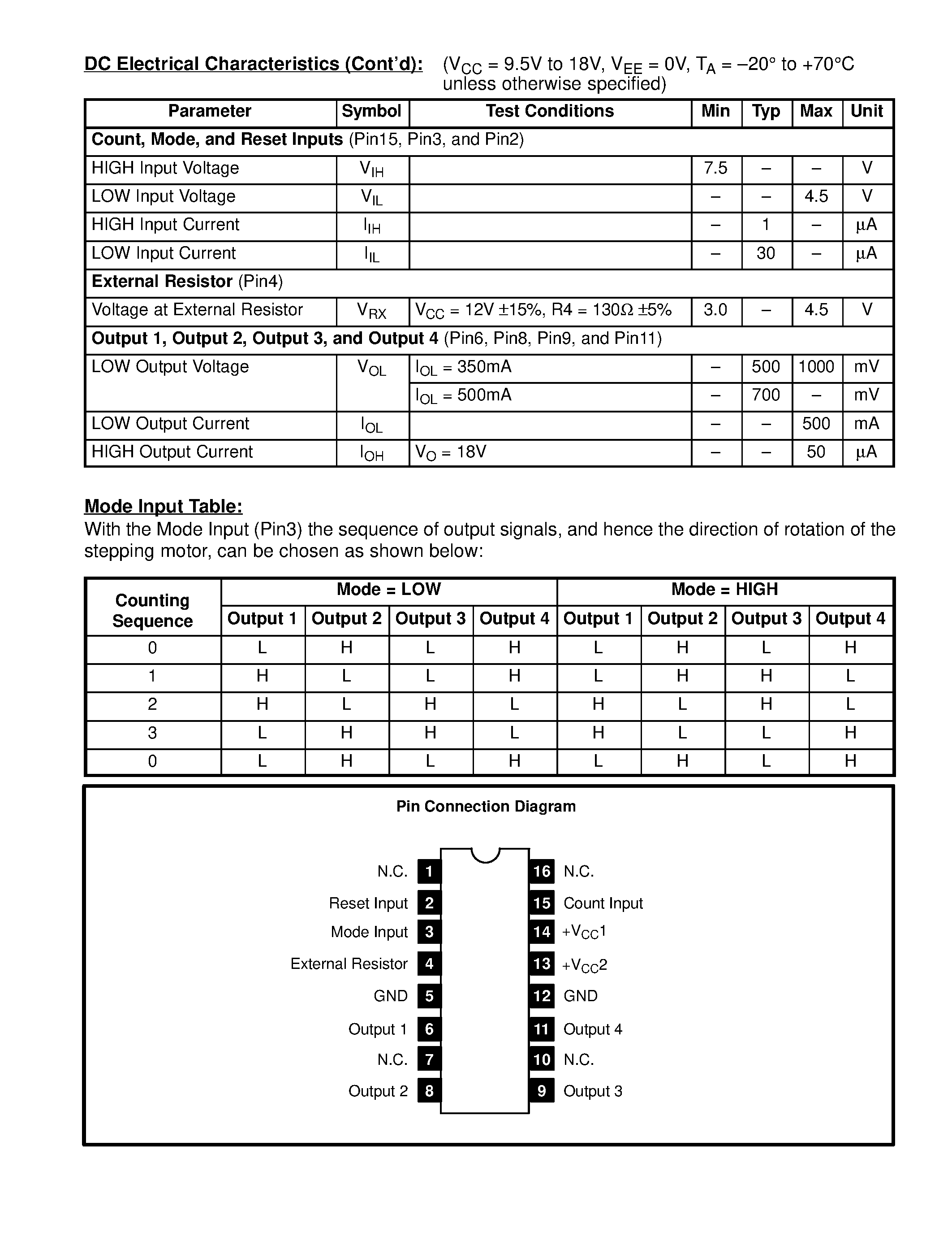 Даташит NTE7082 - Integrated Circuit Stepper Motor Driver страница 2
