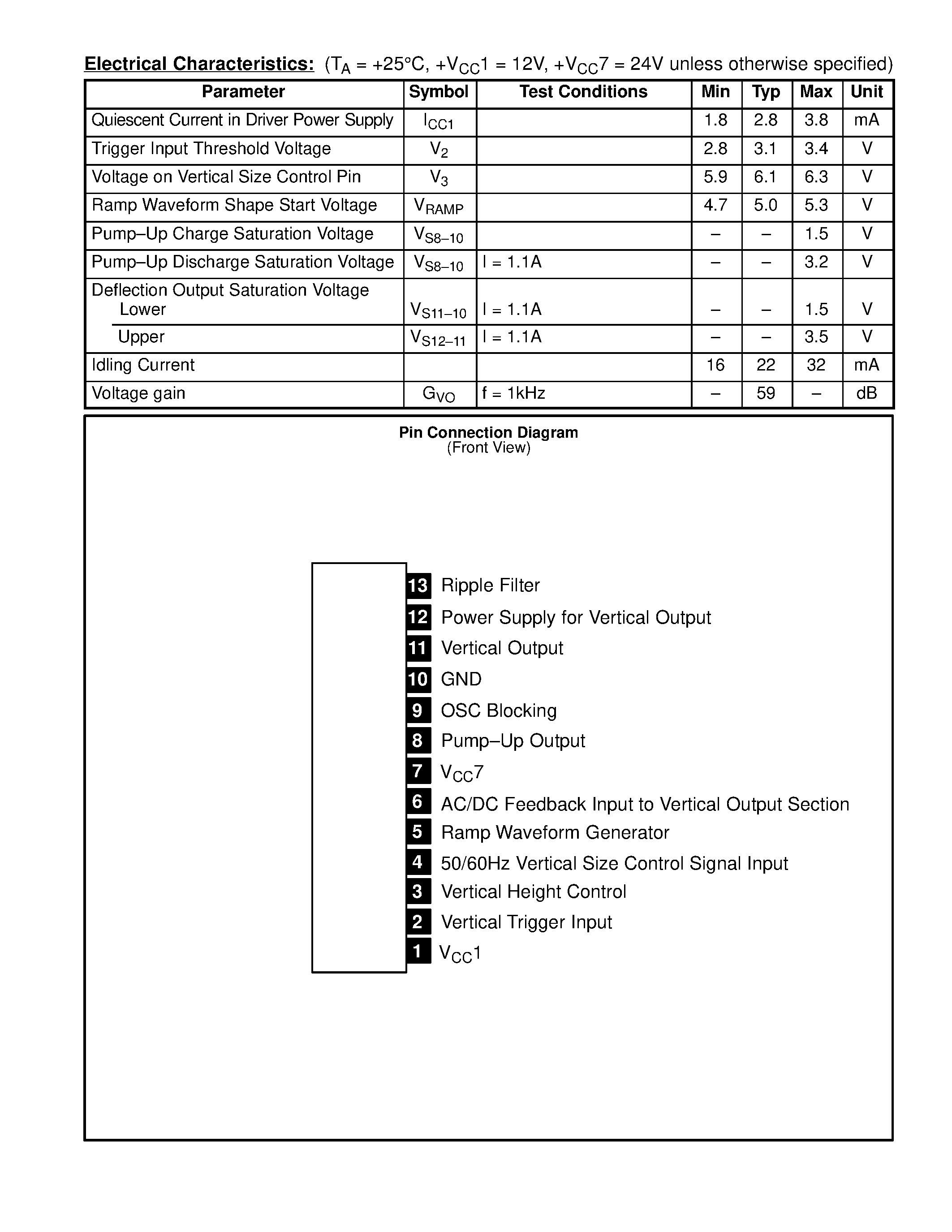 Datasheet NTE7085 - Integrated Circuit Vertical Deflection Output Circuit w/Drive Circuit for Monitor page 2