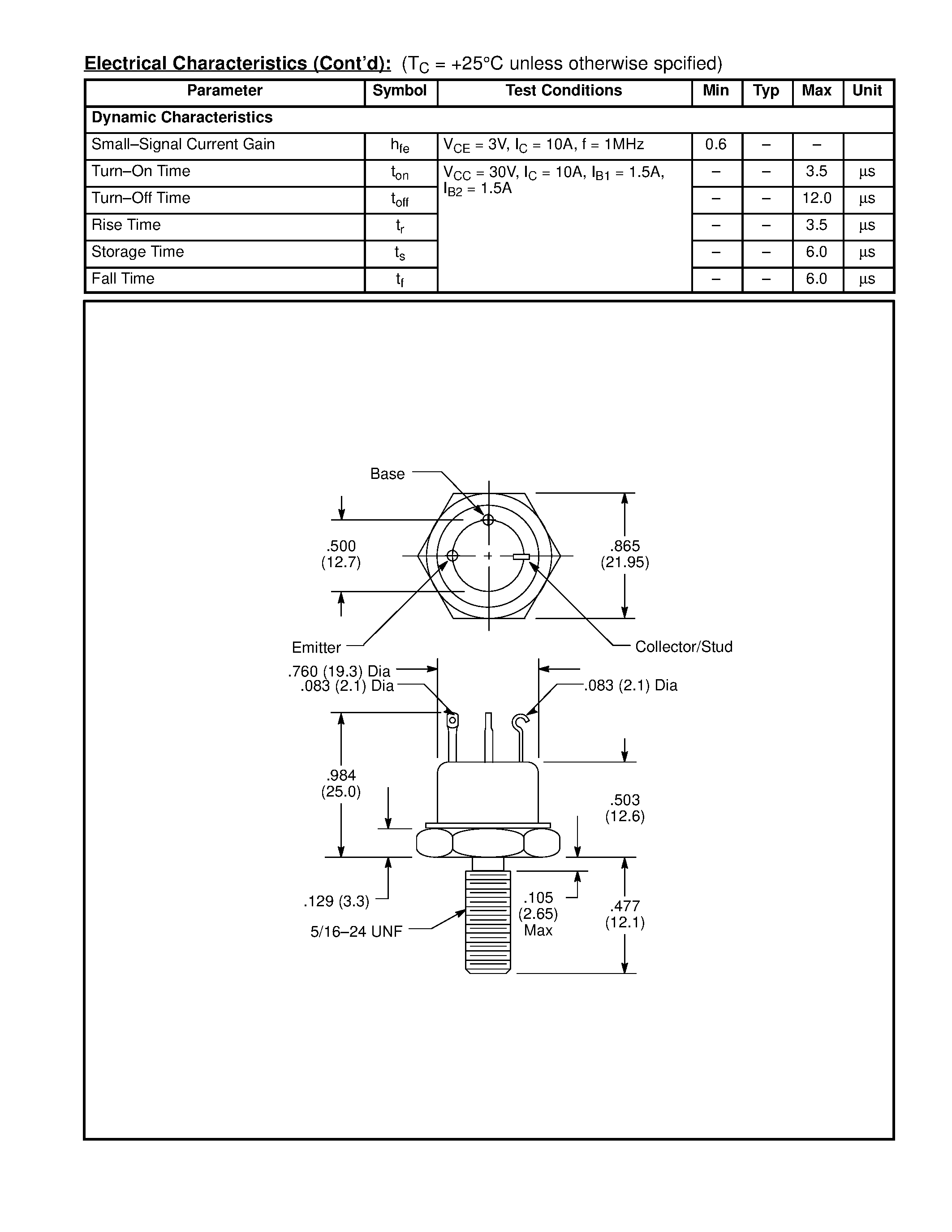 Datasheet NTE71 page 2 Datasheet NTE71 - Silicon NPN Transistor High Current Amp / Fast Switch page 2