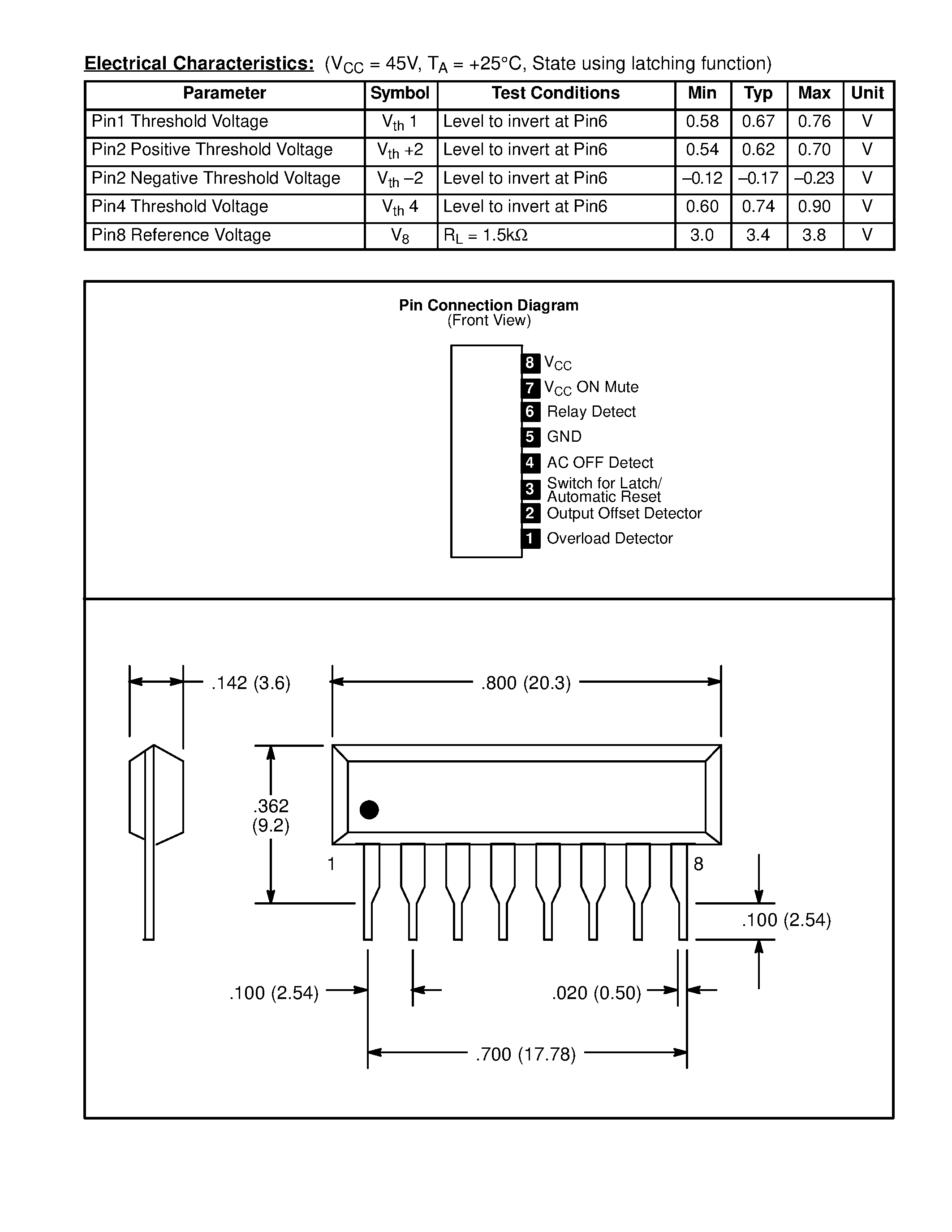 Даташит NTE7100 - Integrated Circuit Protector IC for Stereo Power Amplifier страница 2