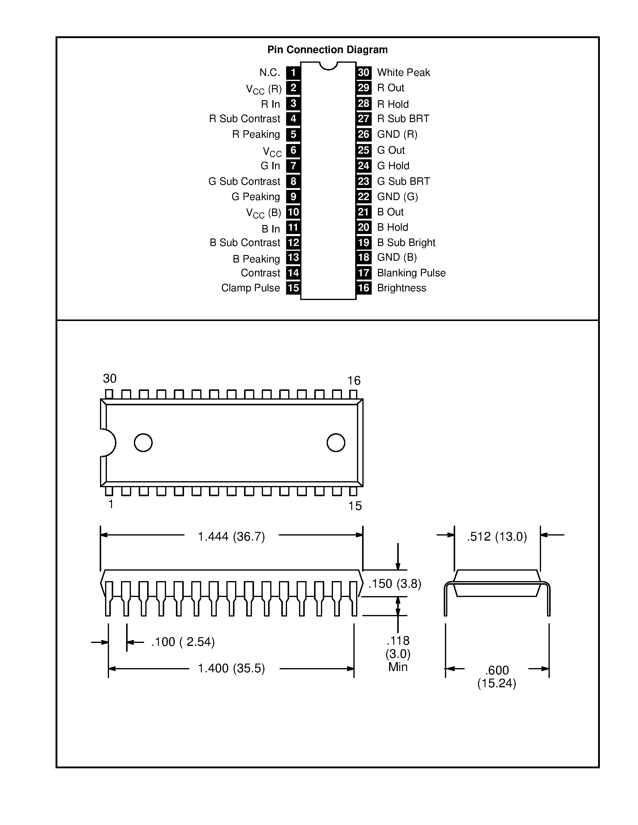 Datasheet NTE7120 - Integrated Circuit 3 Channel Video Amp for High Resolution Color TV page 2