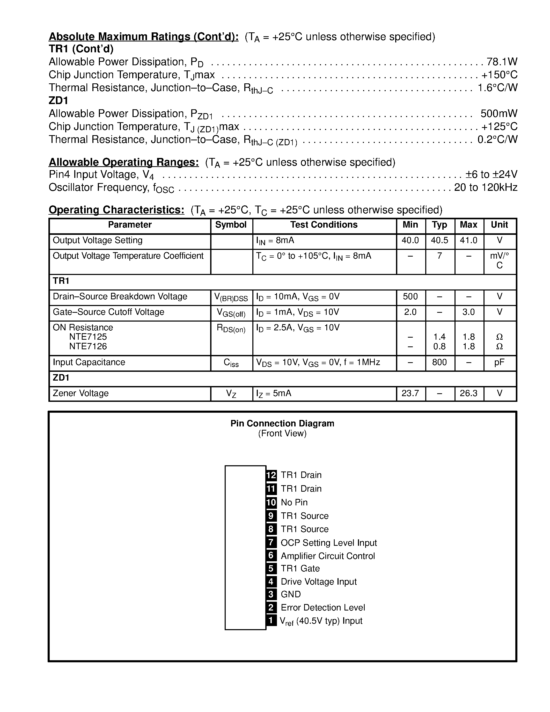 Datasheet NTE7126 - Integrated Circuit Switching Regulator page 2