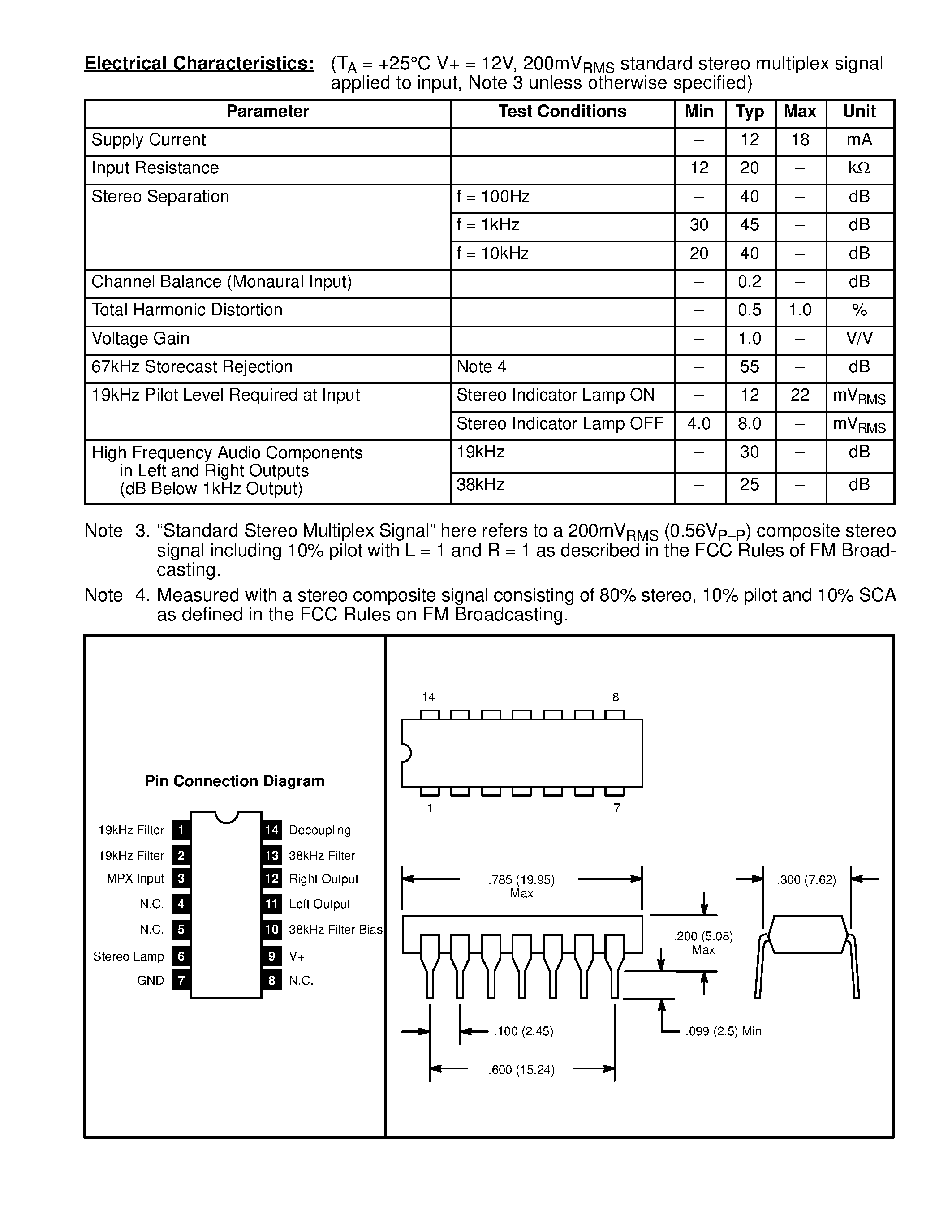 Даташит NTE722 - Integrated Circuit FM Stereo Multiplex Decoder страница 2