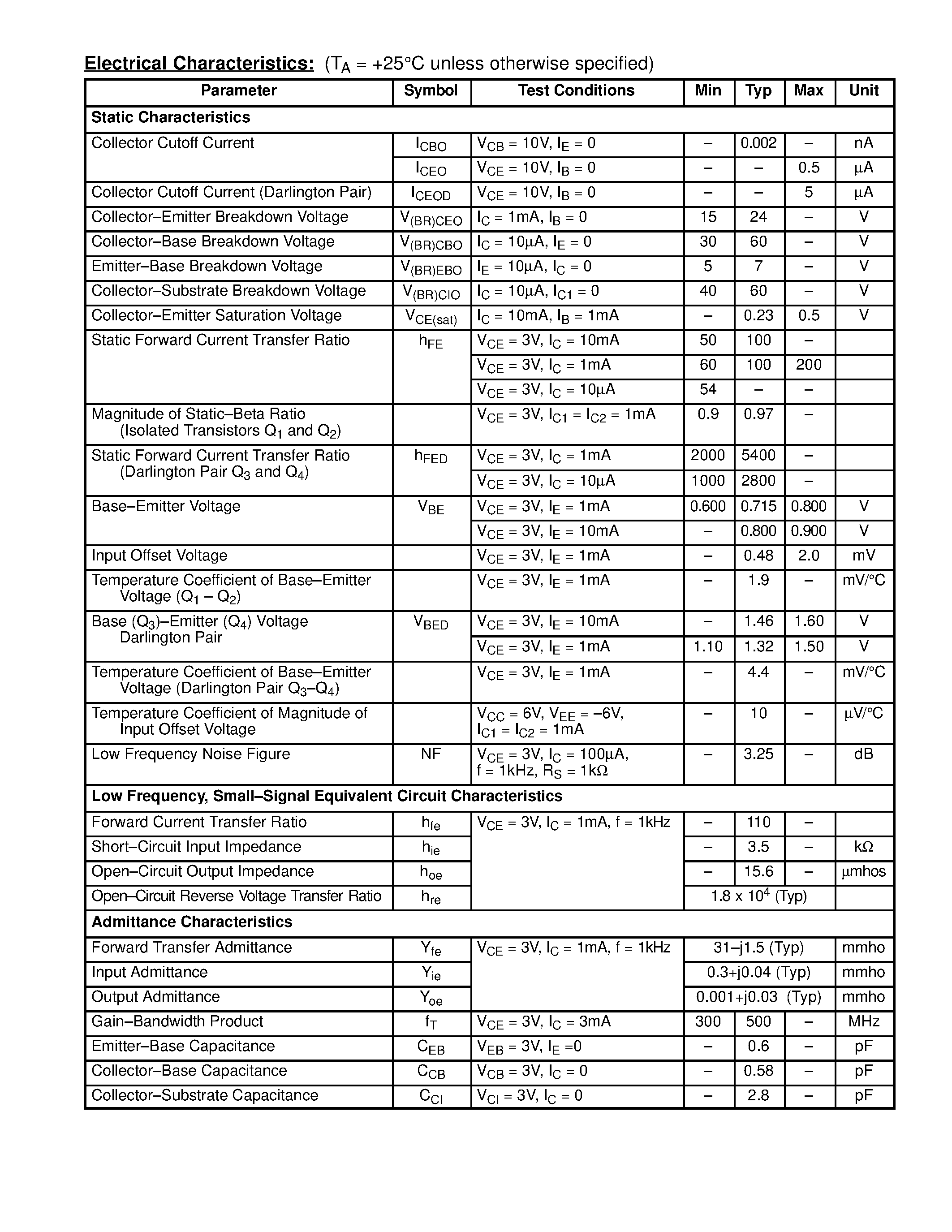 Даташит NTE904 - Integrated Circuit General Purpose Transistor Array (Two Isolated Transistors and a Darlington Connected Transistor Pair) страница 2