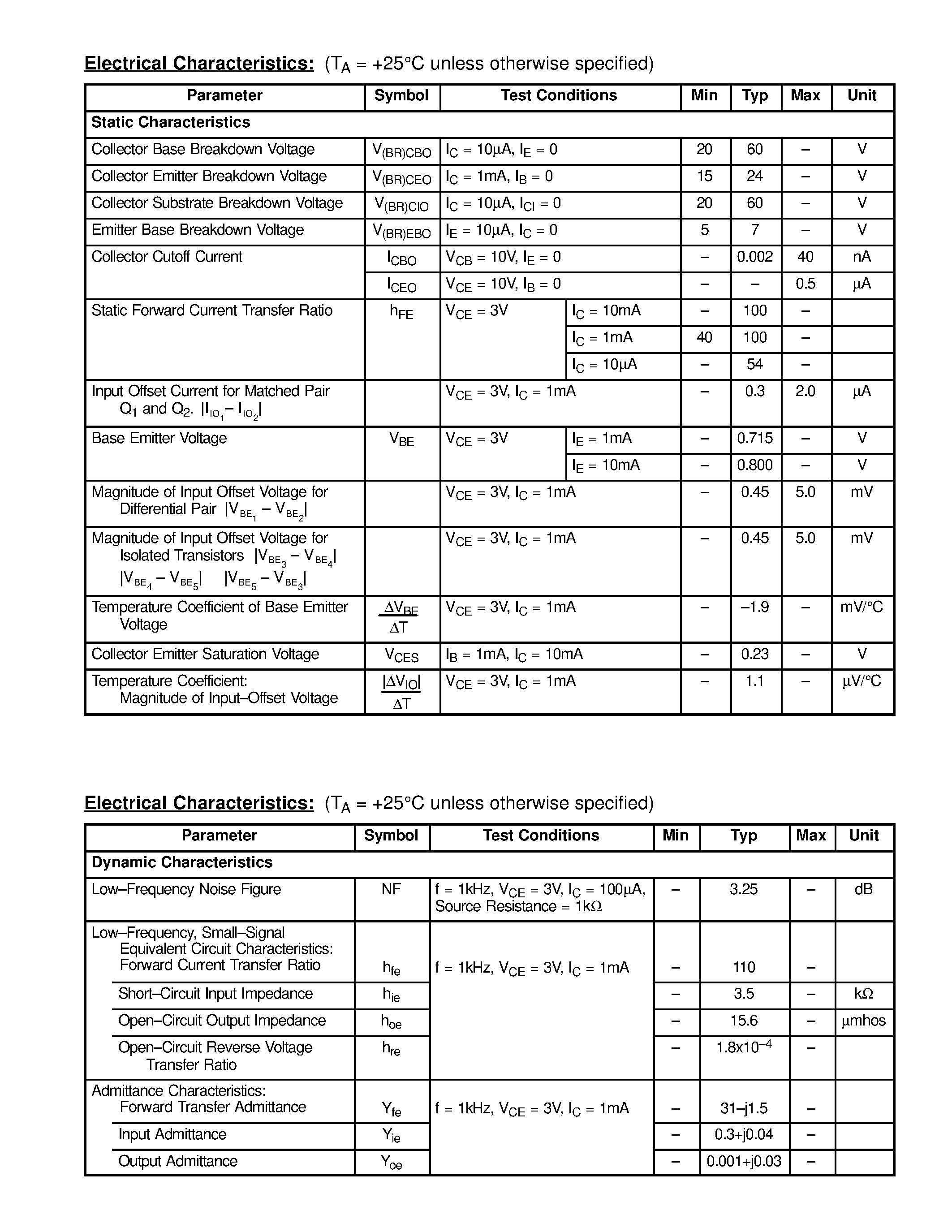 Datasheet NTE912 page 2 Datasheet NTE912 - Integrated Circuit General Purpose Transistor Array (Three Isolated Transistors and One Differentially-Connected Transistor Pair) page 2