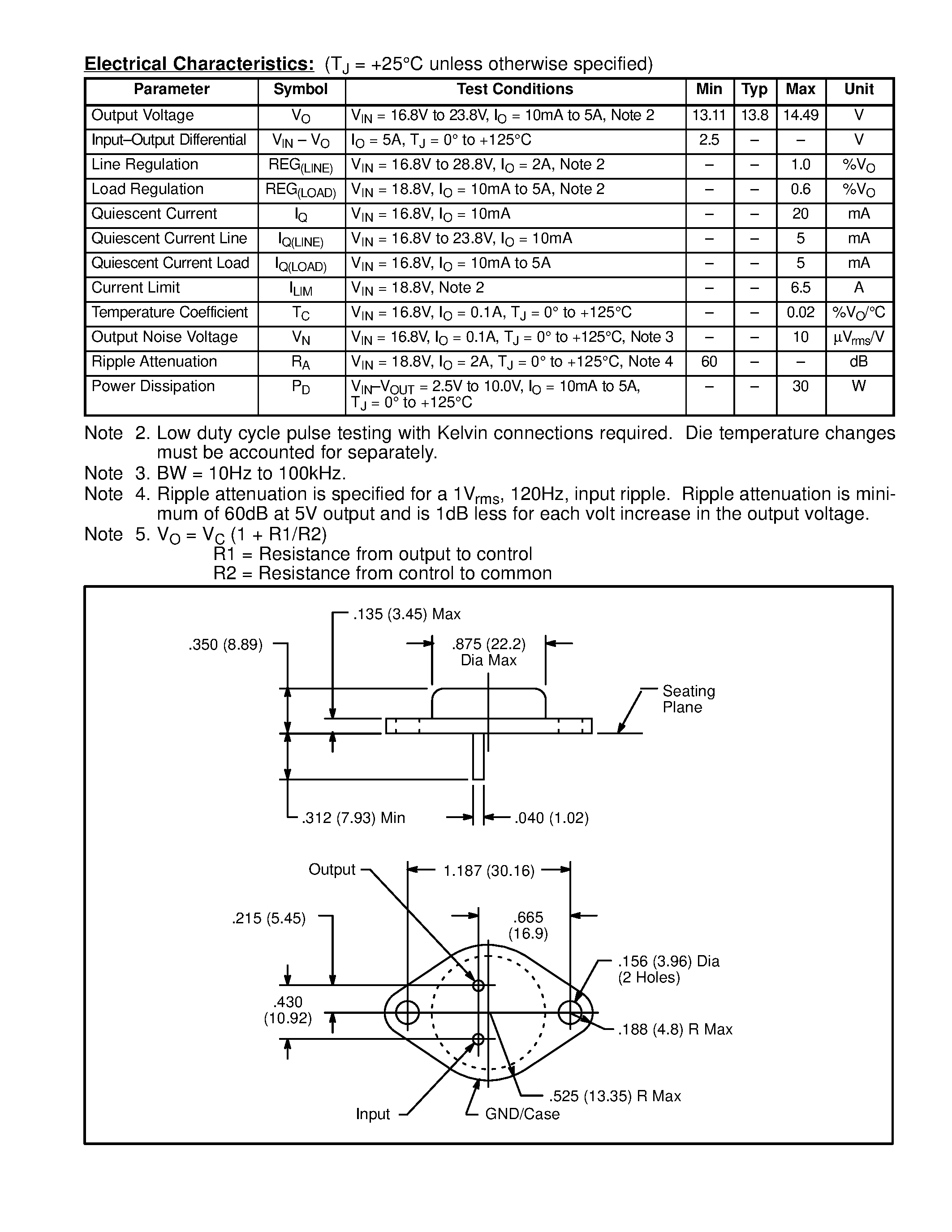 Datasheet NTE934 page 2 Datasheet NTE934 - Integrated Circuit Positive 3 Terminal Voltage Regulator 13.8V 5% / 5A page 2
