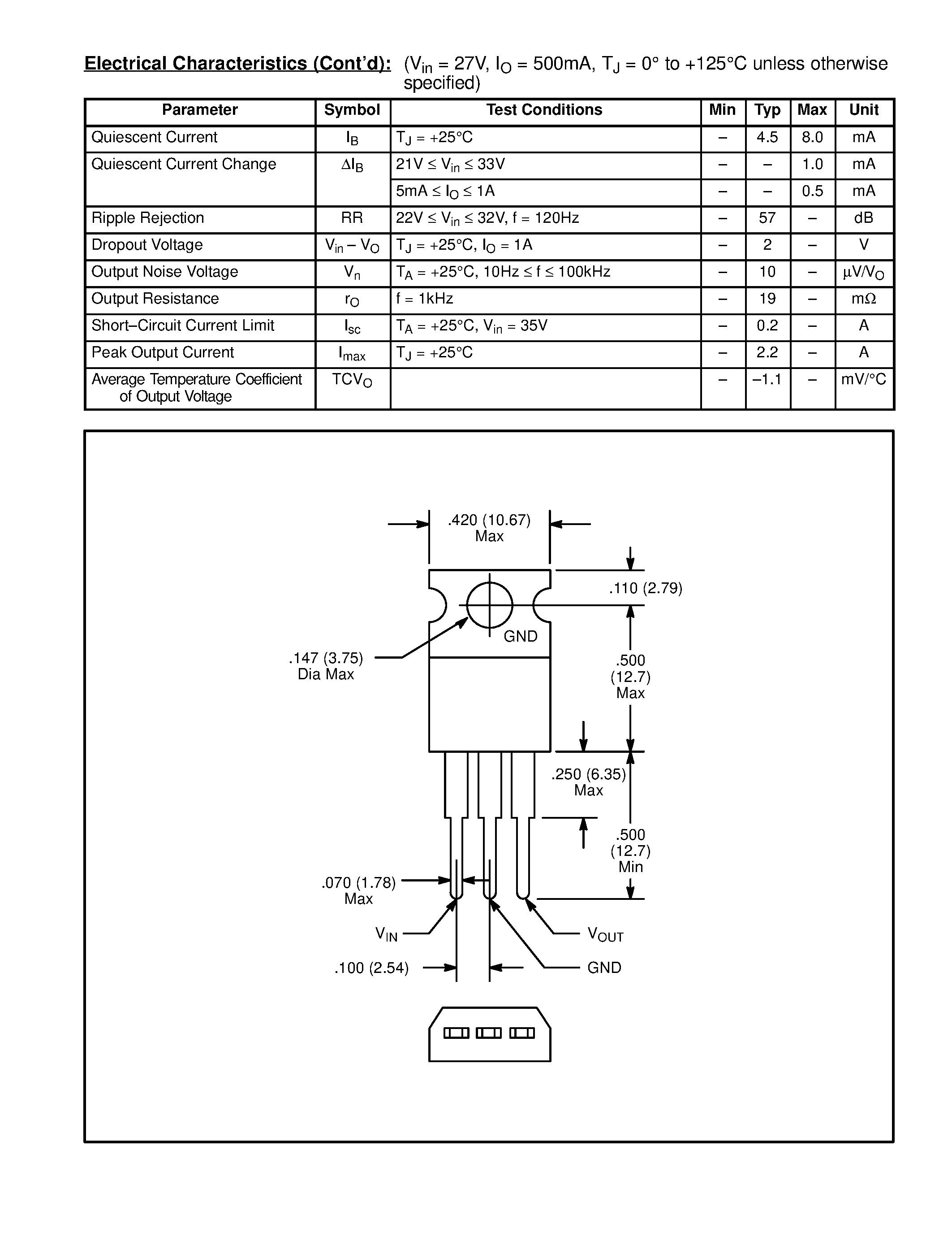 Datasheet NTE958 page 2 Datasheet NTE958 - Integrated Circuit 3-Terminal Positive Voltage Regulator / 18V page 2