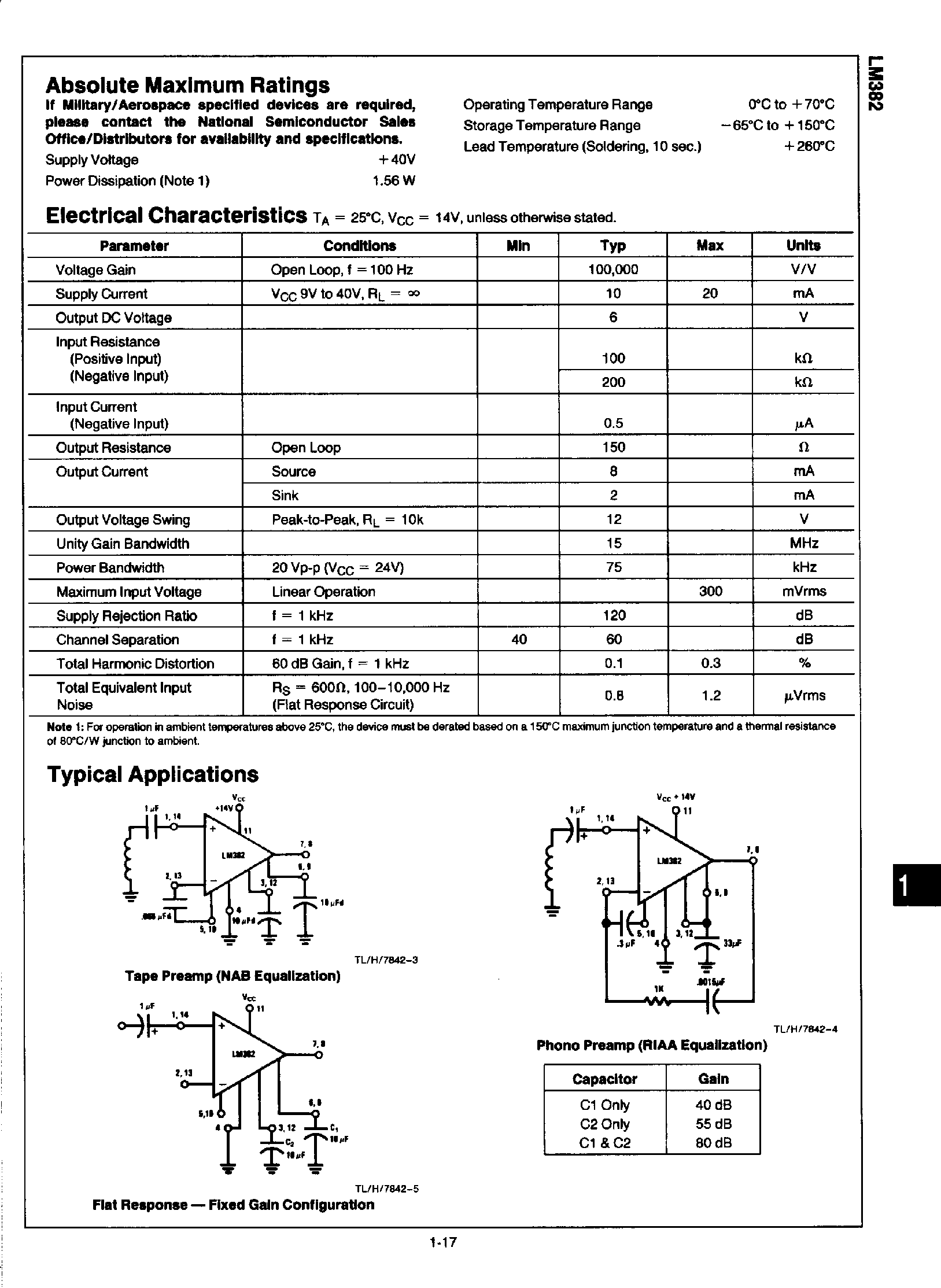 Datasheet LM382 - Low Noise Dual Preamplifier page 2