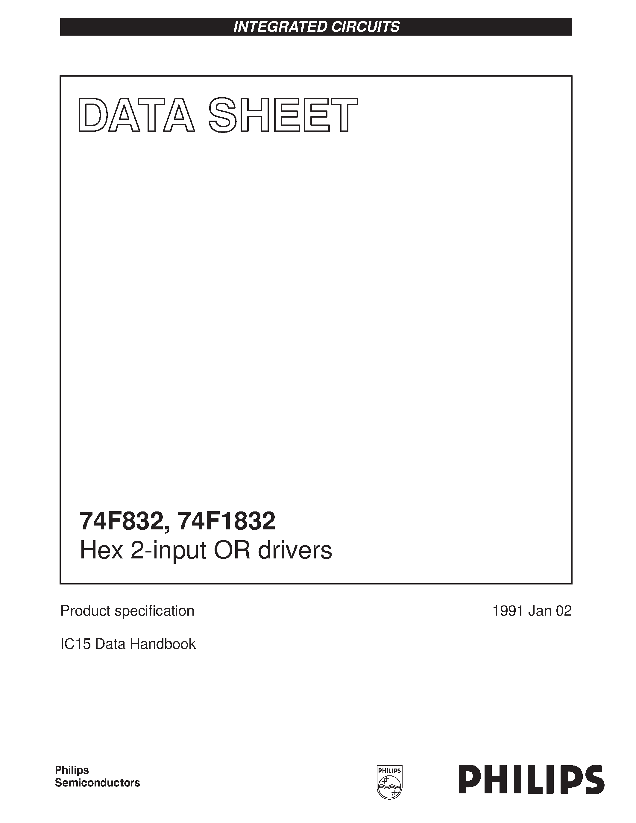 Datasheet N74F1832D - Hex 2-input OR drivers page 1