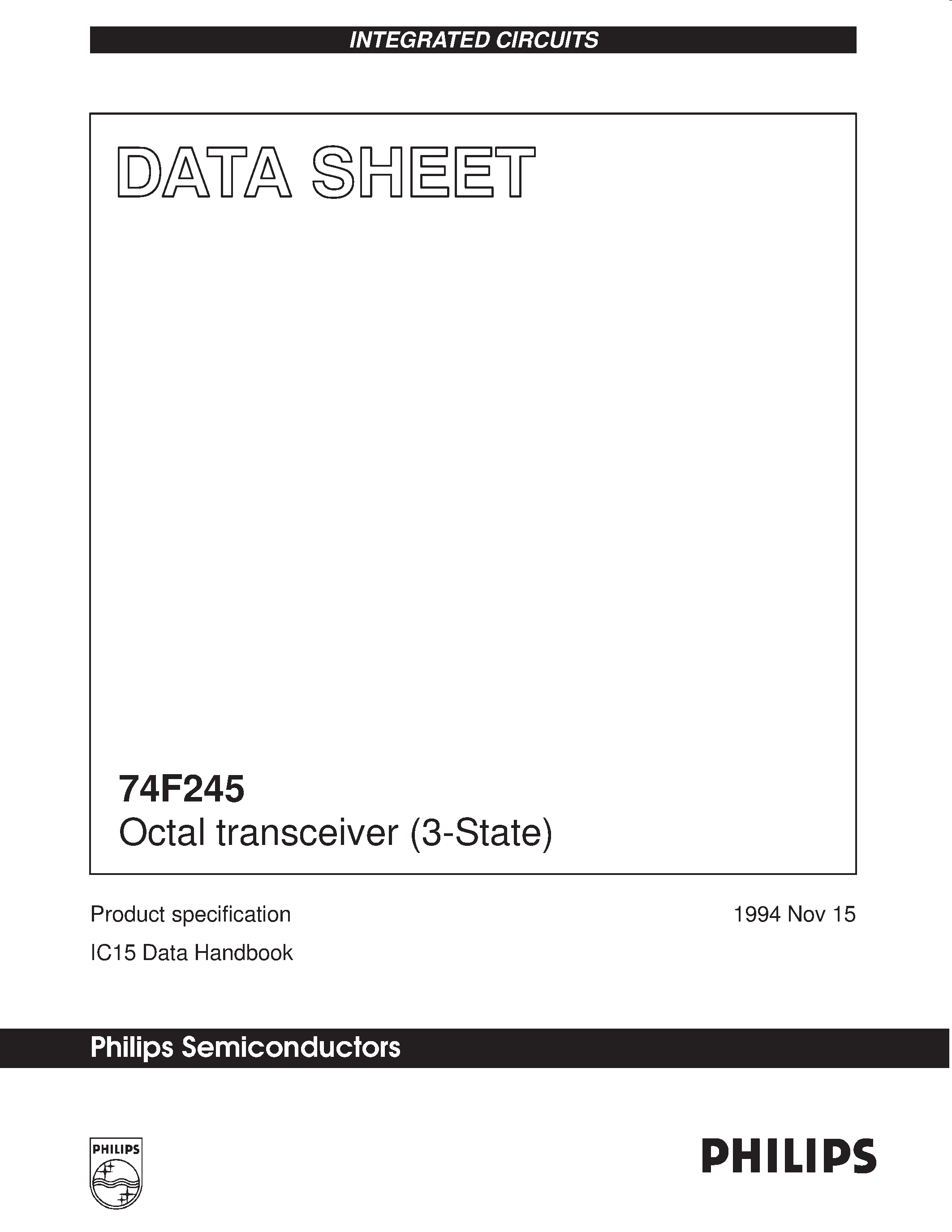 Datasheet N74F245D - Octal transceiver 3-State page 1