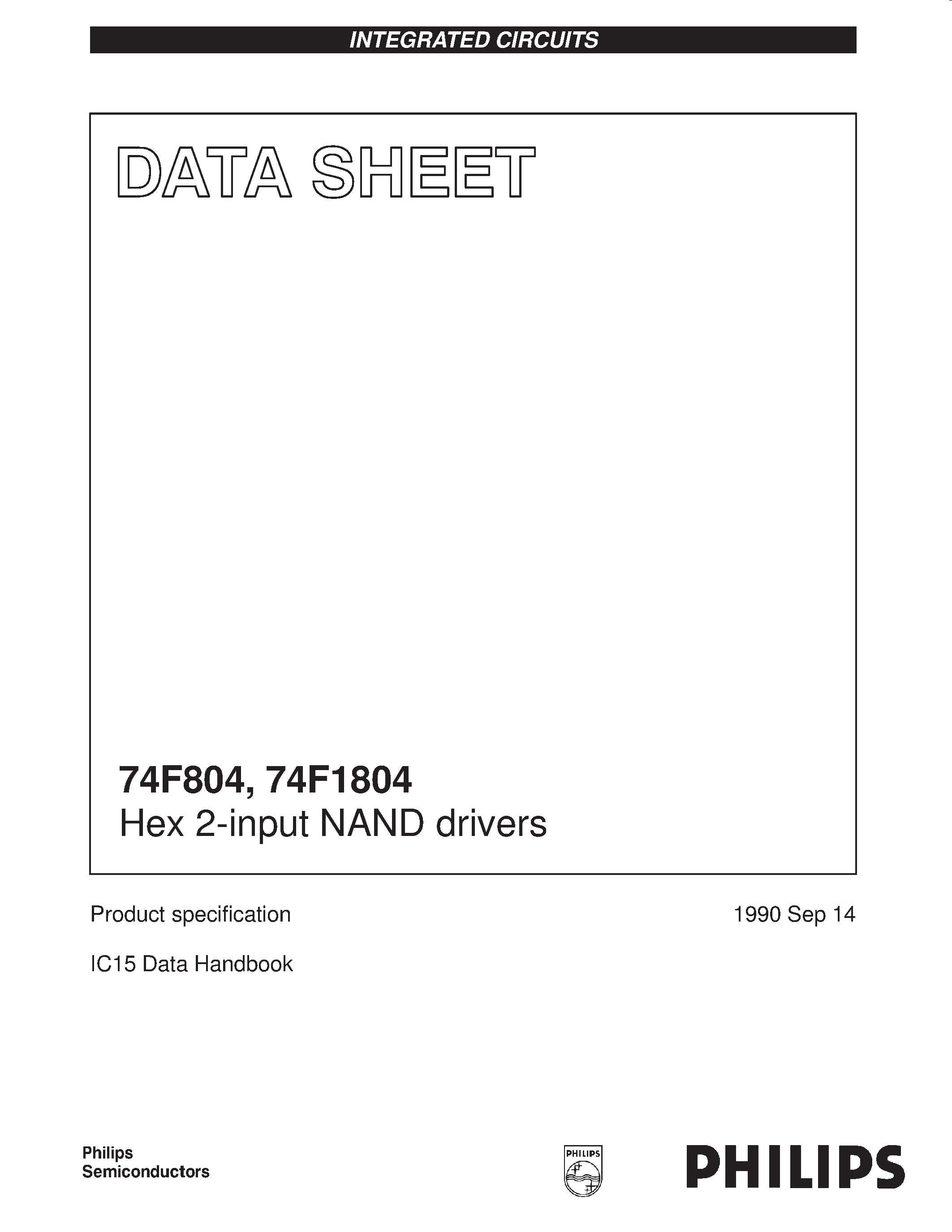 Datasheet N74F804D - Hex 2-input NAND drivers page 1