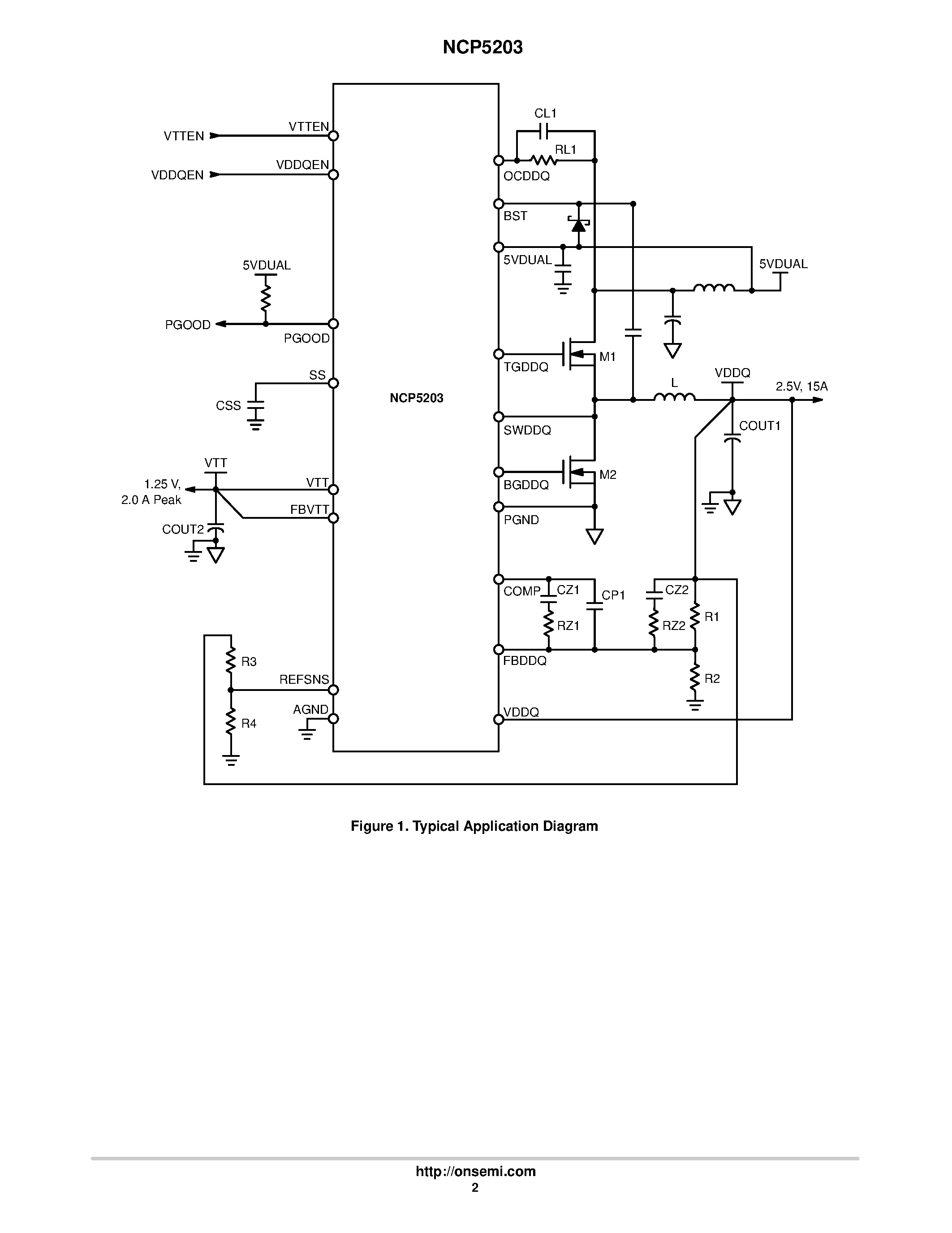 Datasheet NCP5203MNR2 - 2-in-1 DDR Power Controller page 2