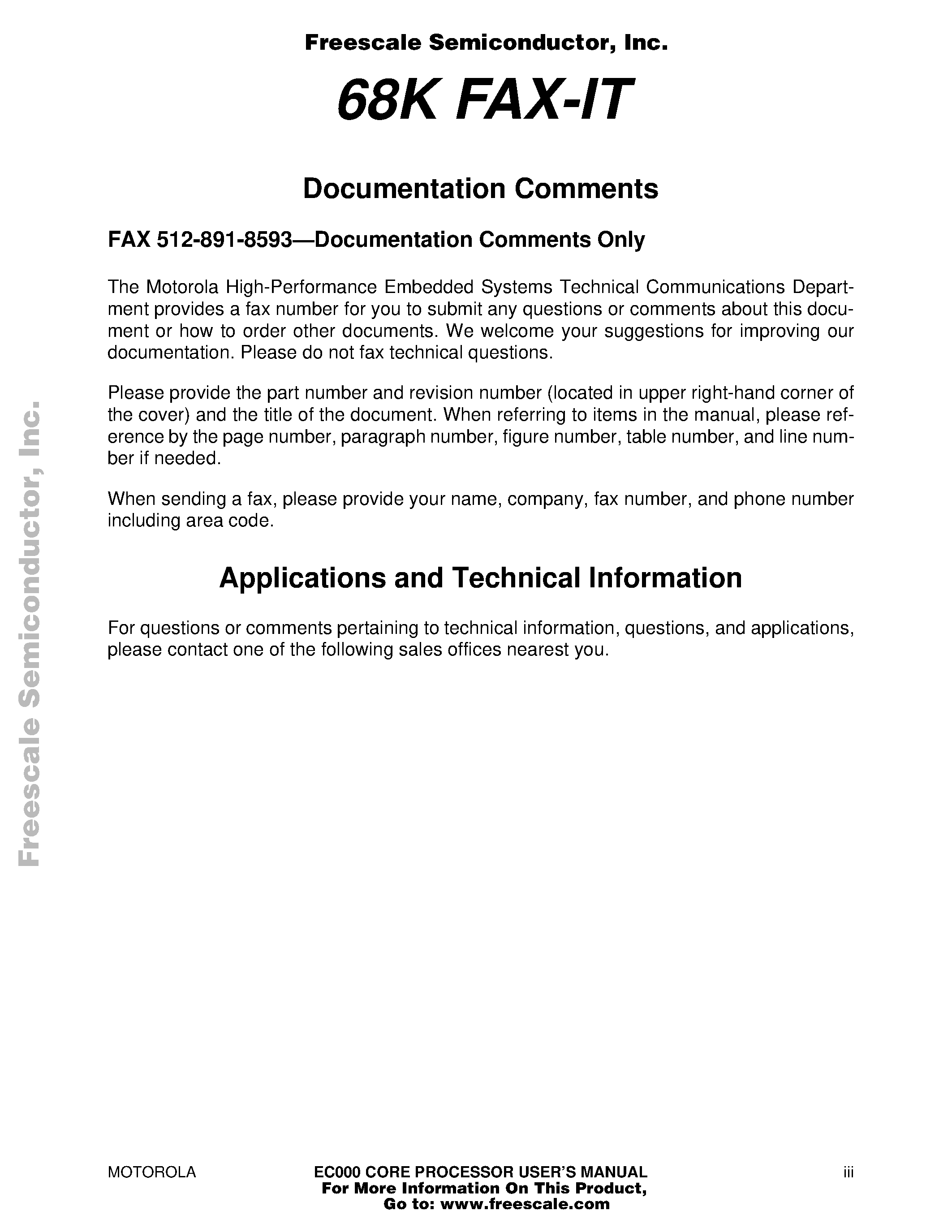 Datasheet MC68EC000 - Core Processor (SCM 68000) page 2