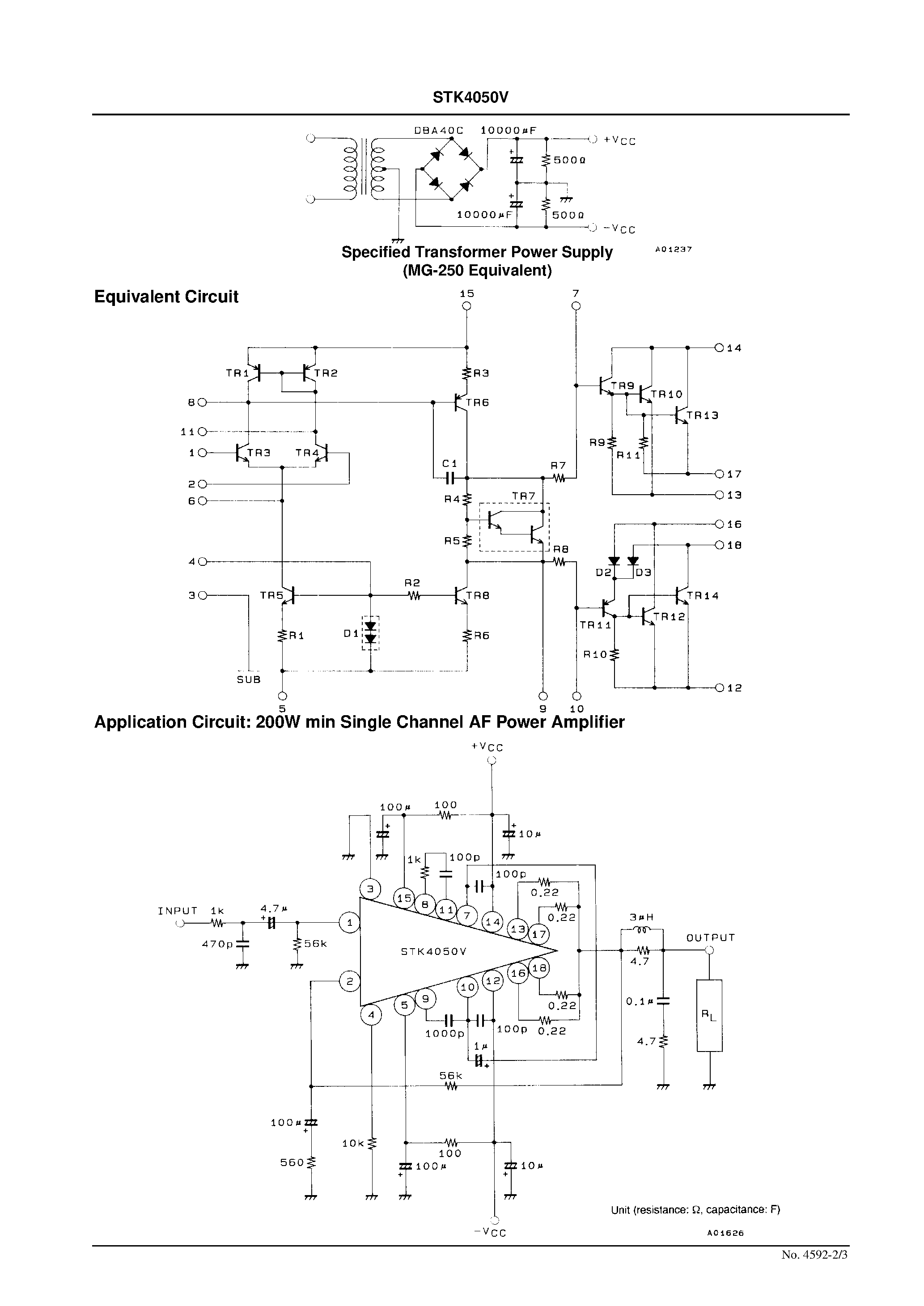 Datasheet STK4050V page 2 Datasheet STK4050V - AF Power Amplifier (Split Power Supply) (200 W min / THD = 0.08%) page 2