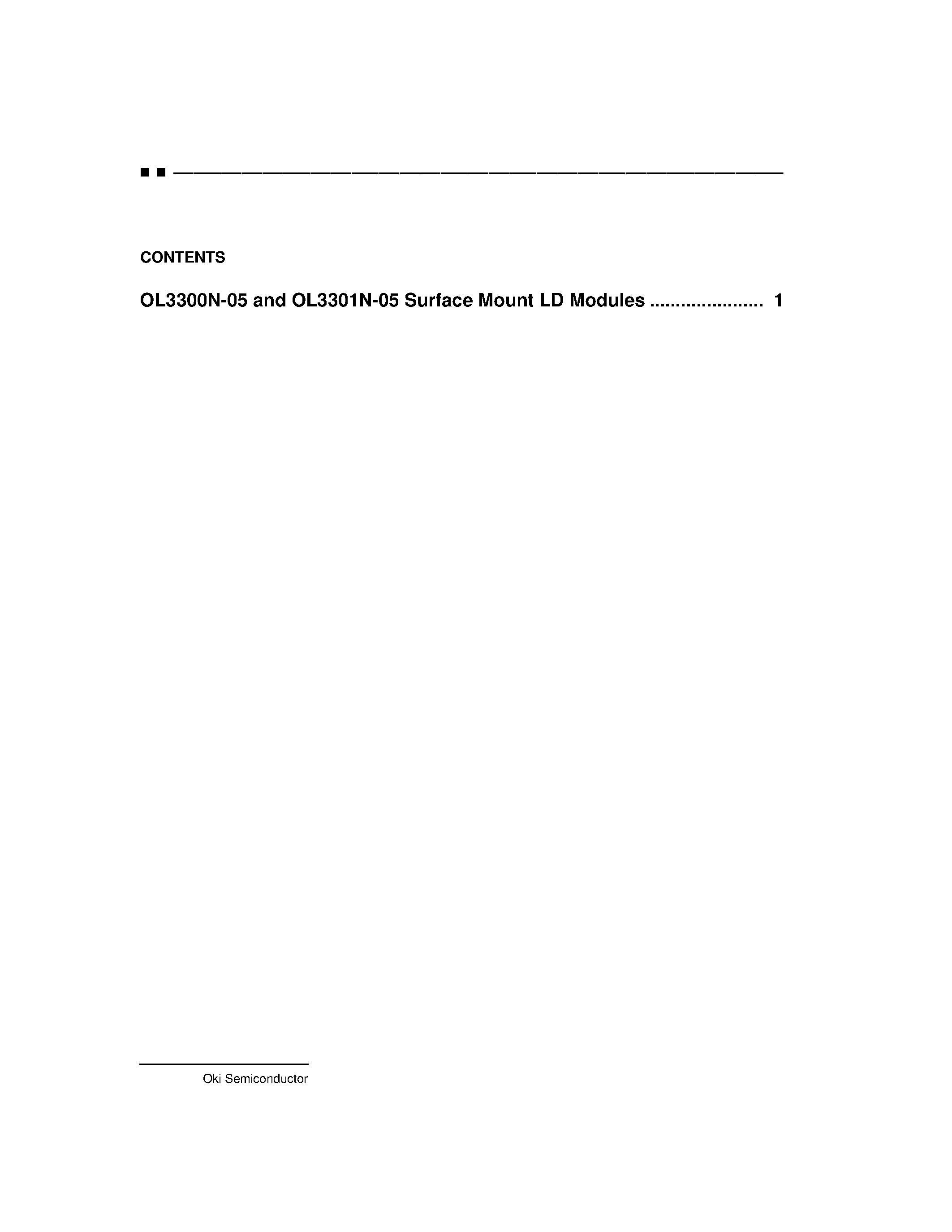 Datasheet OL3300N-05 - Surface Mount Laser Diode Modules (1310 nm / 0.5 mW) page 2