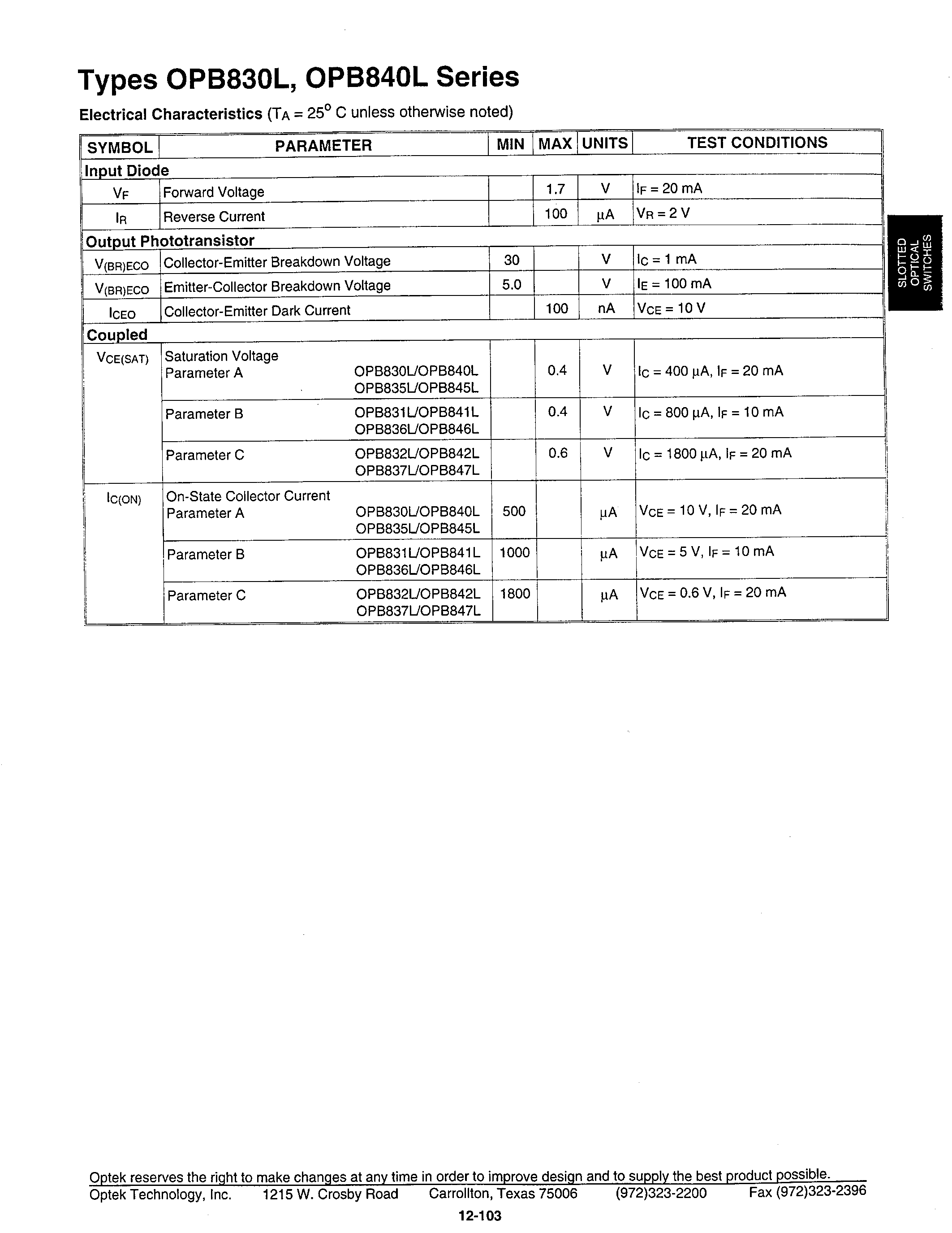 Даташит на микросхему OPB831L страница 2 Даташит OPB831L - SLOTTED OPTICAL SWITCHES страница 2