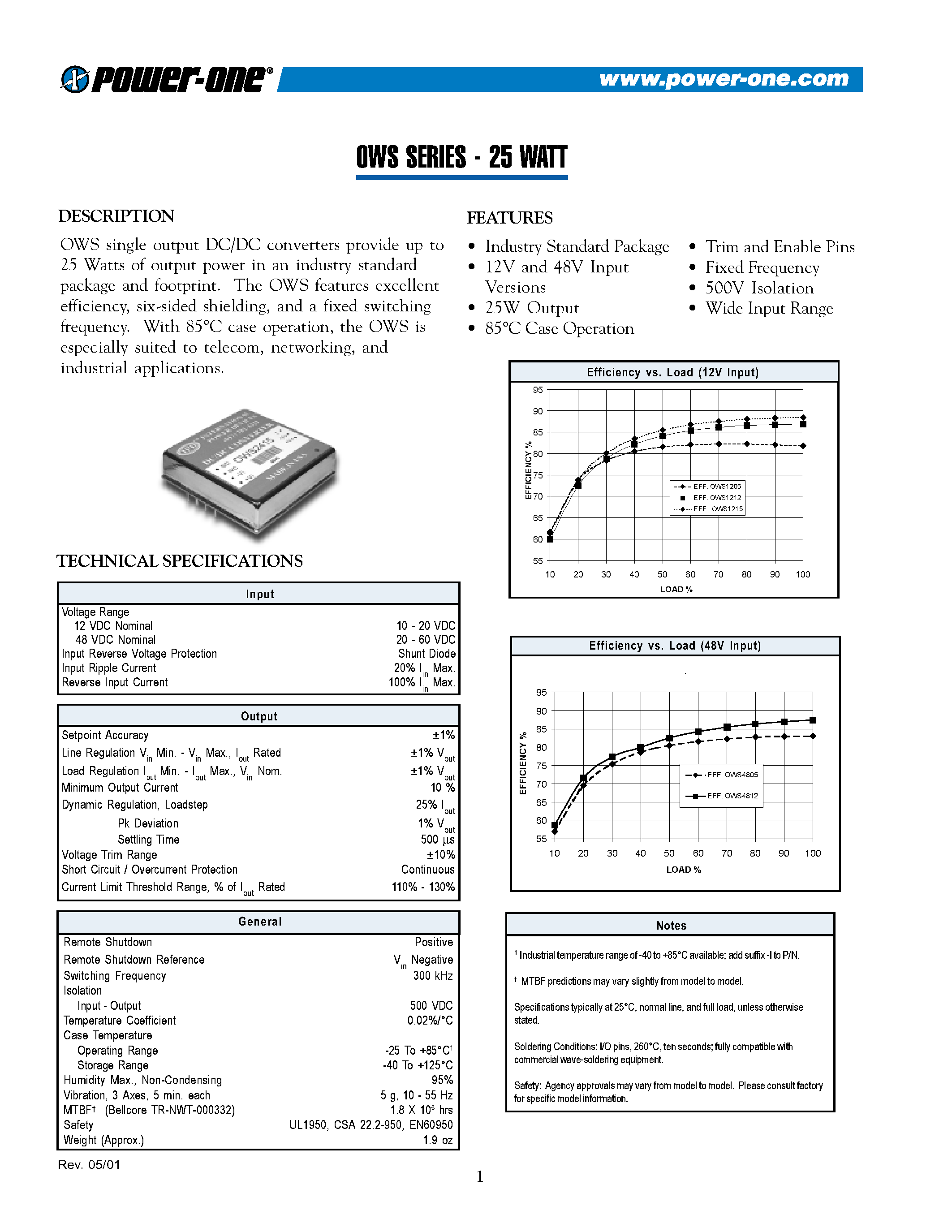 Даташит на микросхему OWS1212 страница 1 Даташит OWS1212 - Industry Standard Package страница 1