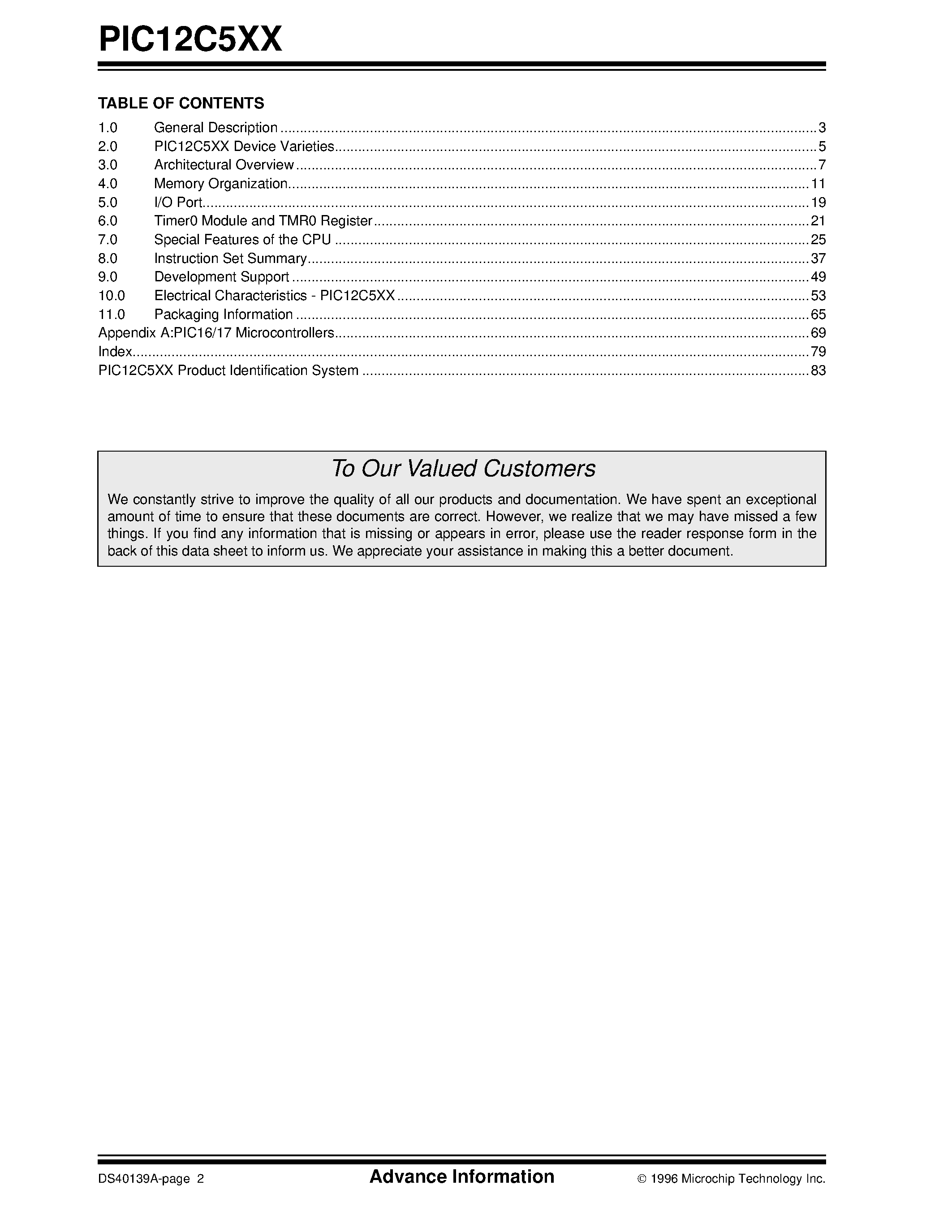 Datasheet P12C508 - 8-Pin / 8-Bit CMOS Microcontroller page 2