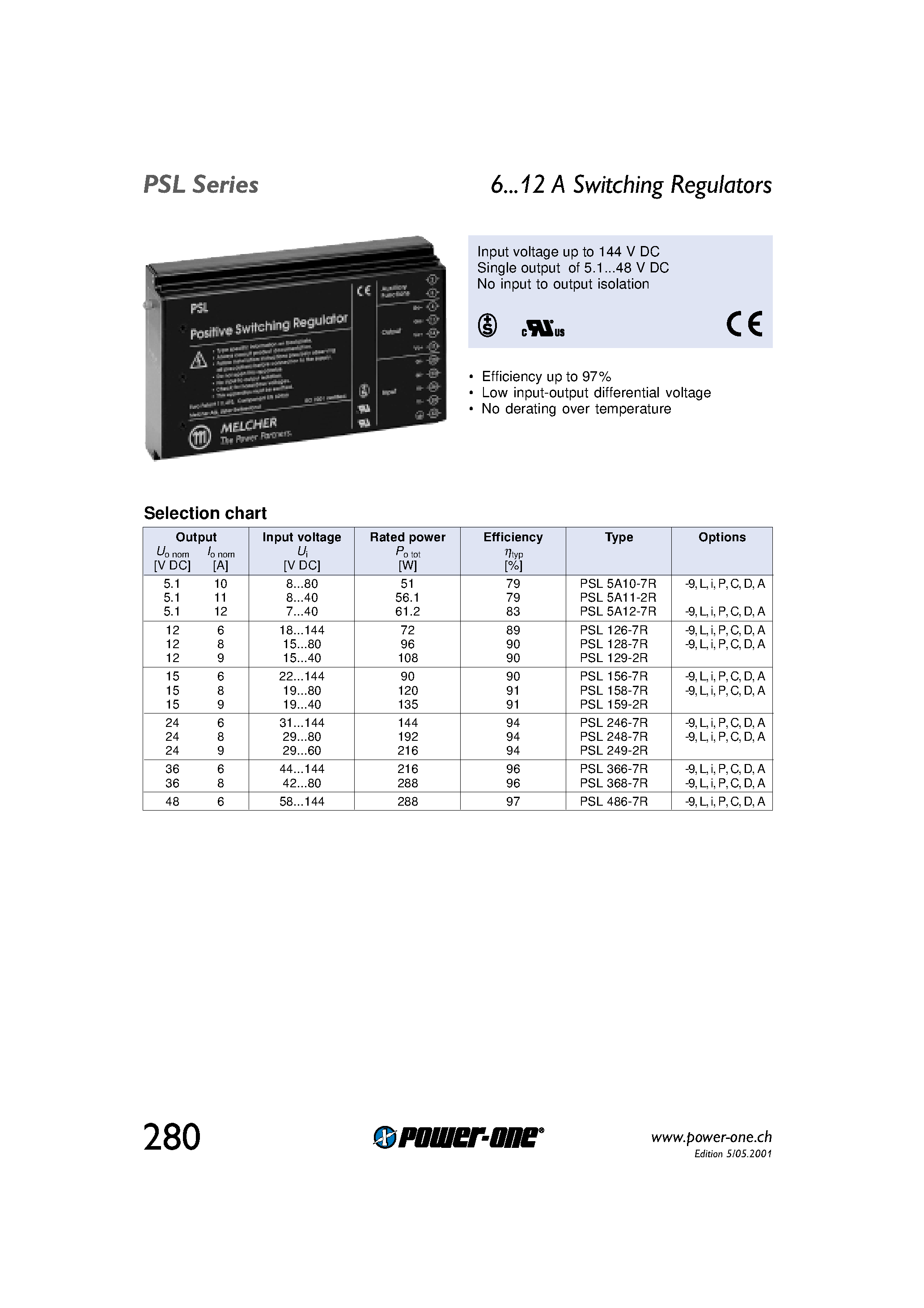 Datasheet PSL128-7R - 6...12 A Switching Regulators page 1
